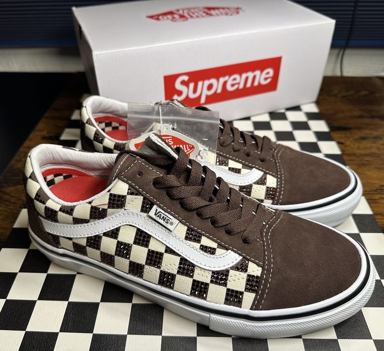 Supreme Supreme Swarovski Vans Skate Old Skool Sneakers Brown