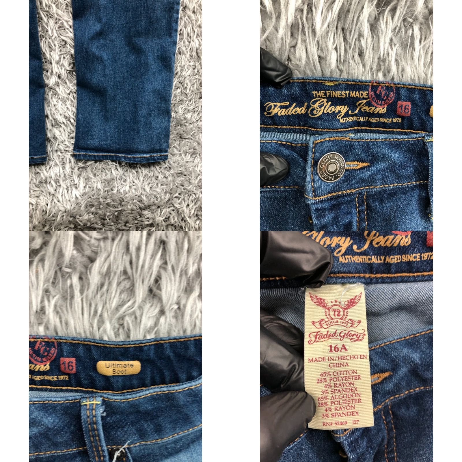 Faded Glory Faded Glory Ultimate Boot Jeans Womens Medium Blue Size 16 Regular Fit 5-Pocket Denim Bootcut Jeans Size 38" / US 16 / IT 52 - 8 Thumbnail