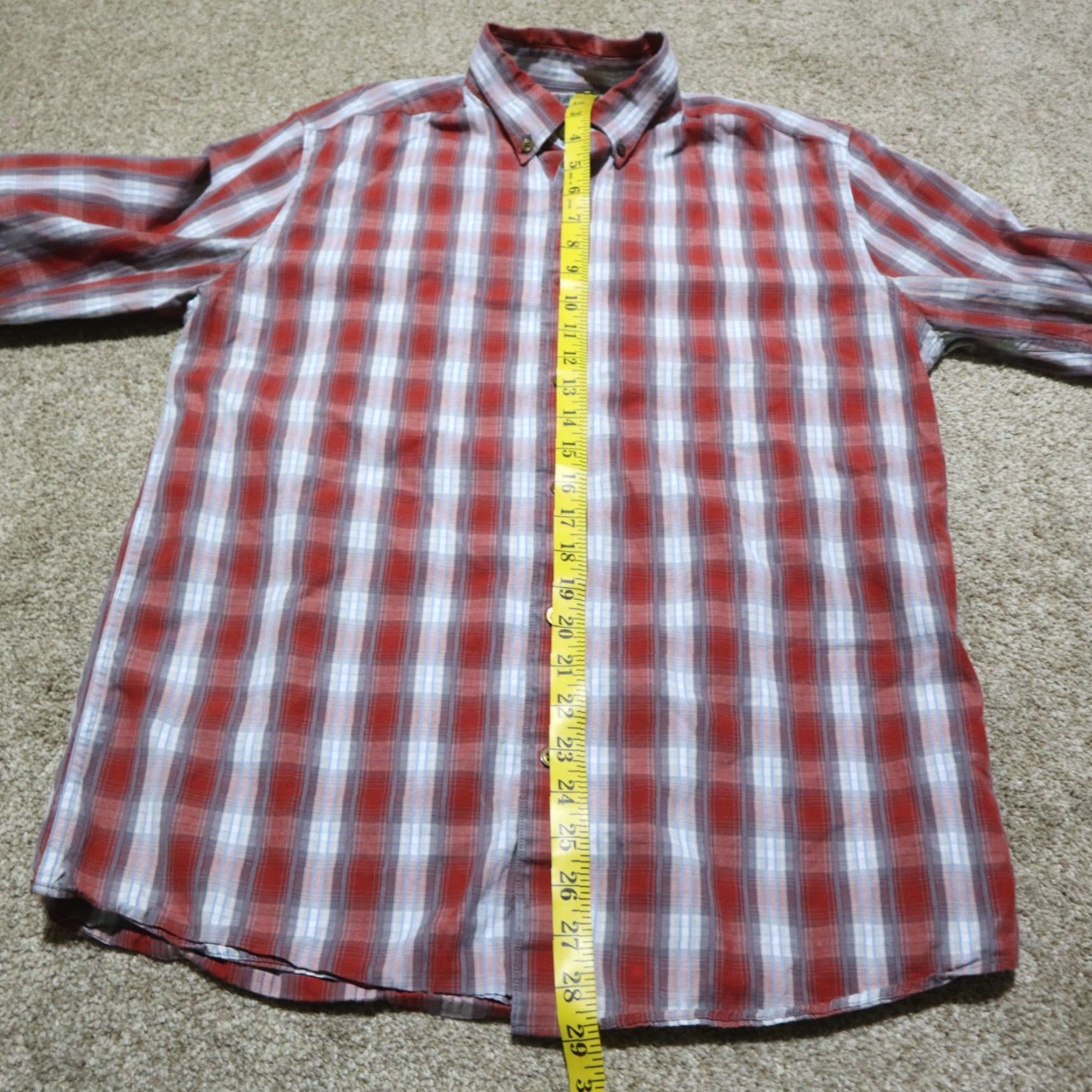 Vintage Saddlebred Shirt Button-Up Long Sleeve Adults M Red Plaid 1888 American Style Classic Fit with Pockets Men Size US M / EU 48-50 / 2 - 6 Thumbnail