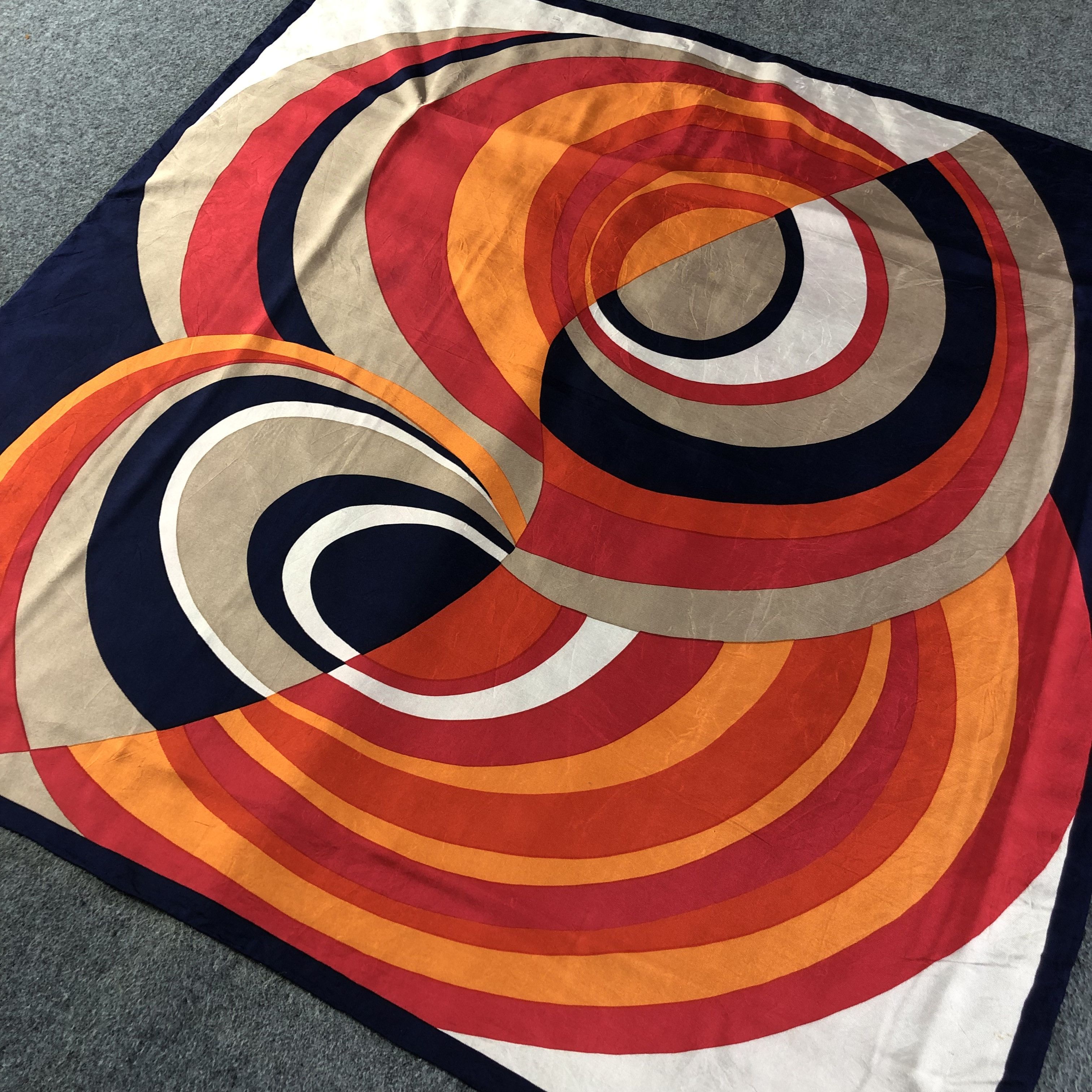 Vintage Vintage Abstract Design Silk Scarf M417 Size ONE SIZE - 2 Thumbnail