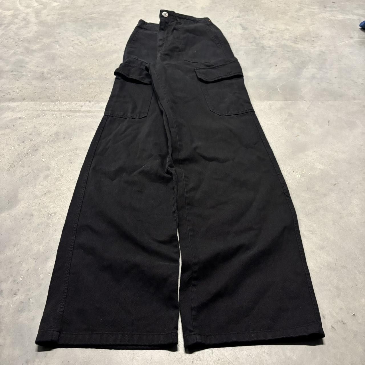 Japanese Brand × Vintage Crazy Vintage Y2K/2000s Black Streetwear Cargo Pants! Size US 26 / EU 42 - 3 Thumbnail