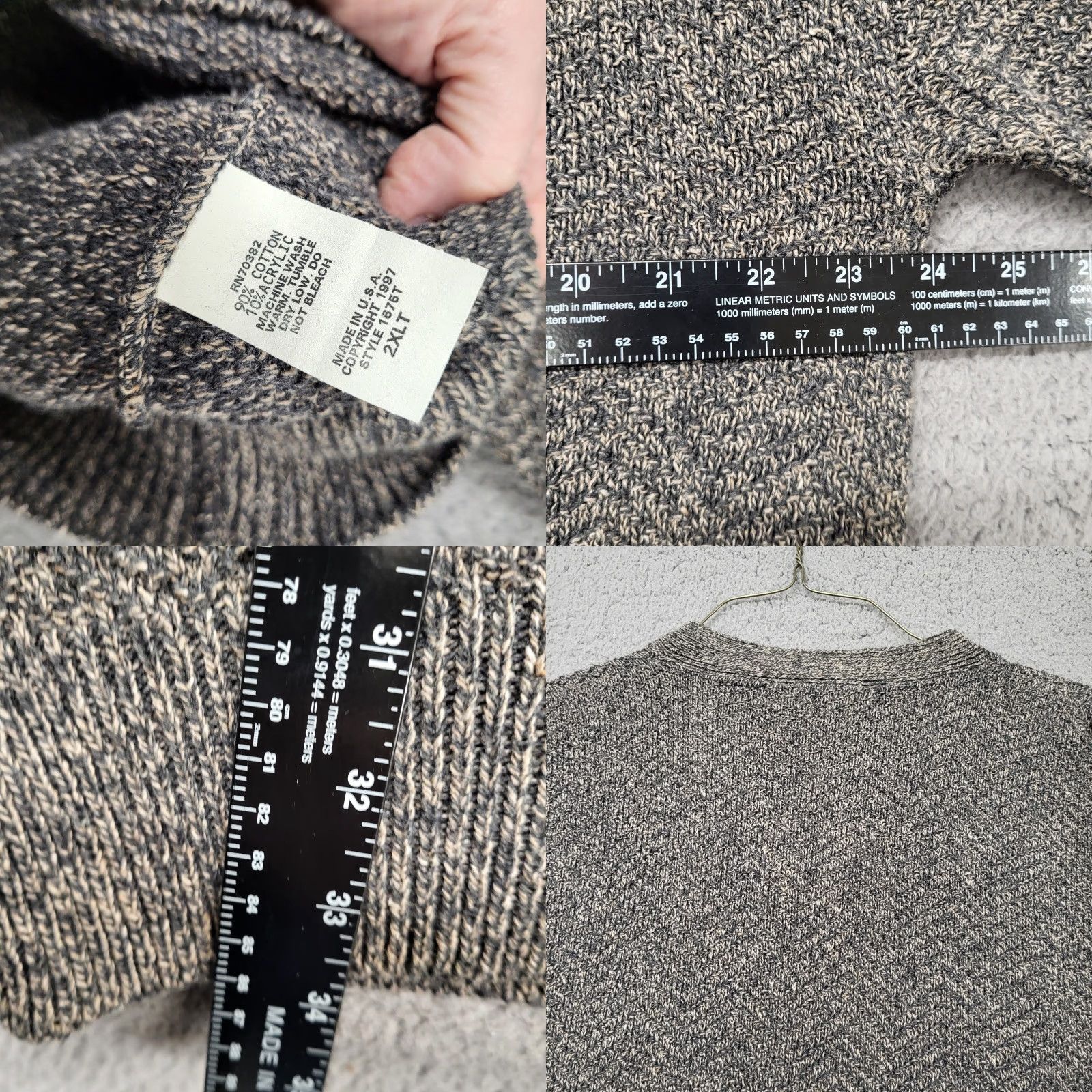 Vintage VINTAGE Himalaya Outfitters Henley Sweater Men's 2XL Tall Made In USA Gray Black & Gray Sportswear/Beach Shirt Mens 1990s Size US XXL / EU 58 / 5 - 8 Thumbnail