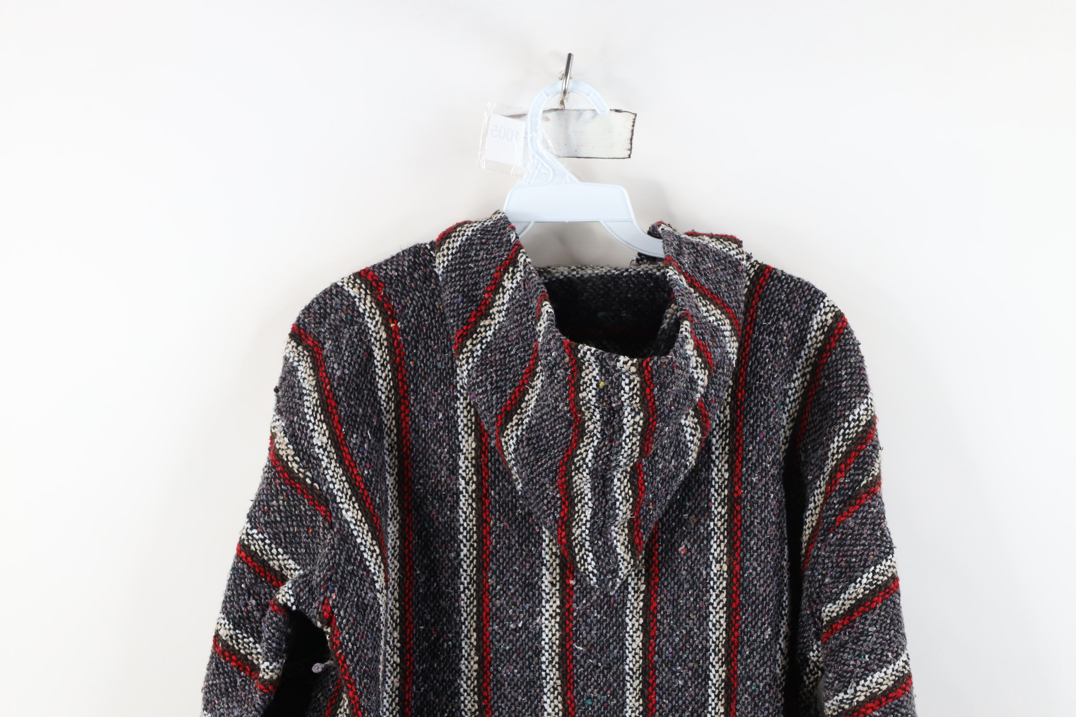 Vintage Vintage 90s Y2K Streetwear Knit Drug Rug Hoodie Sweatshirt Size M / US 6-8 / IT 42-44 - 12 Thumbnail