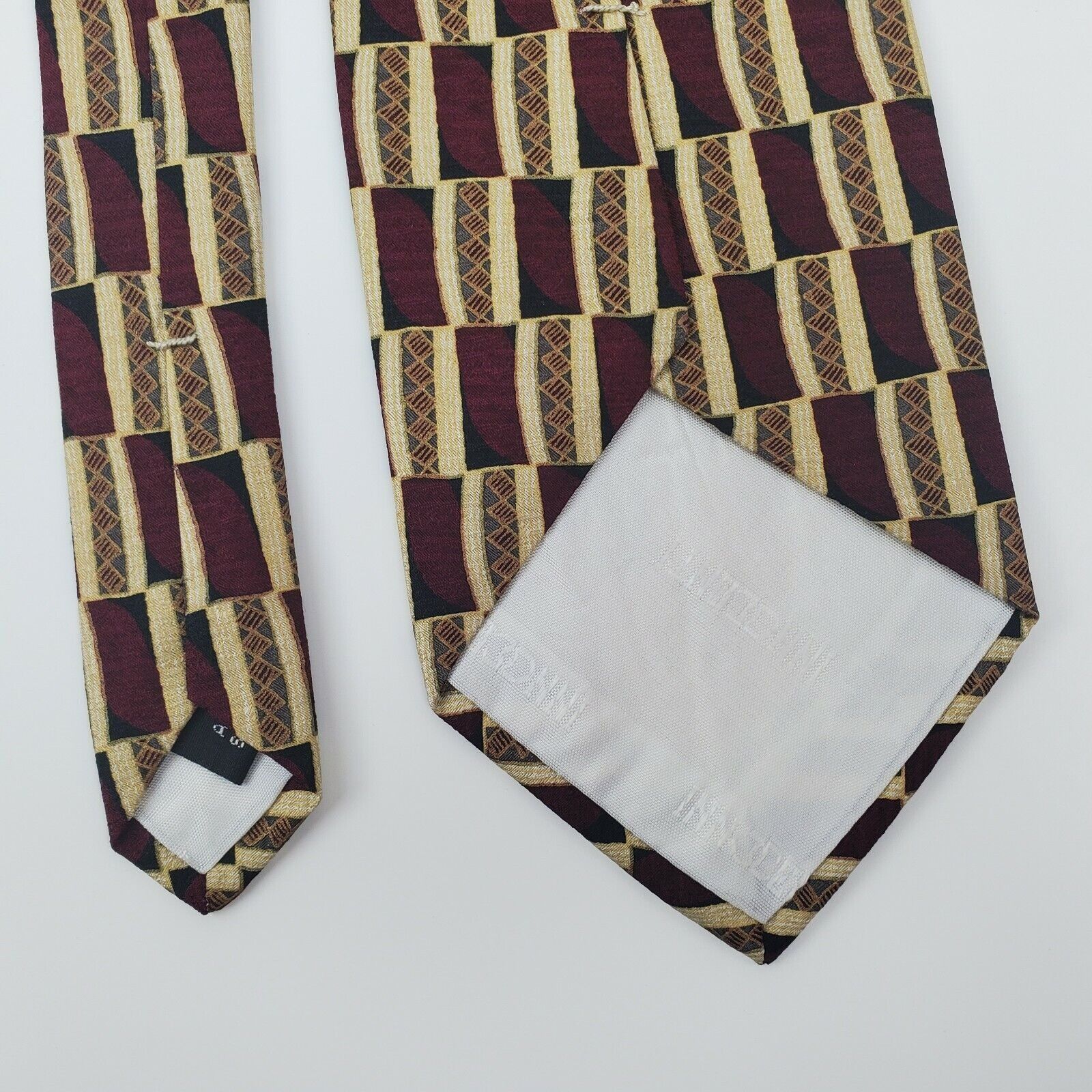 Tom James Tom James Red Geometric Silk Tie Short Size ONE SIZE - 5 Thumbnail