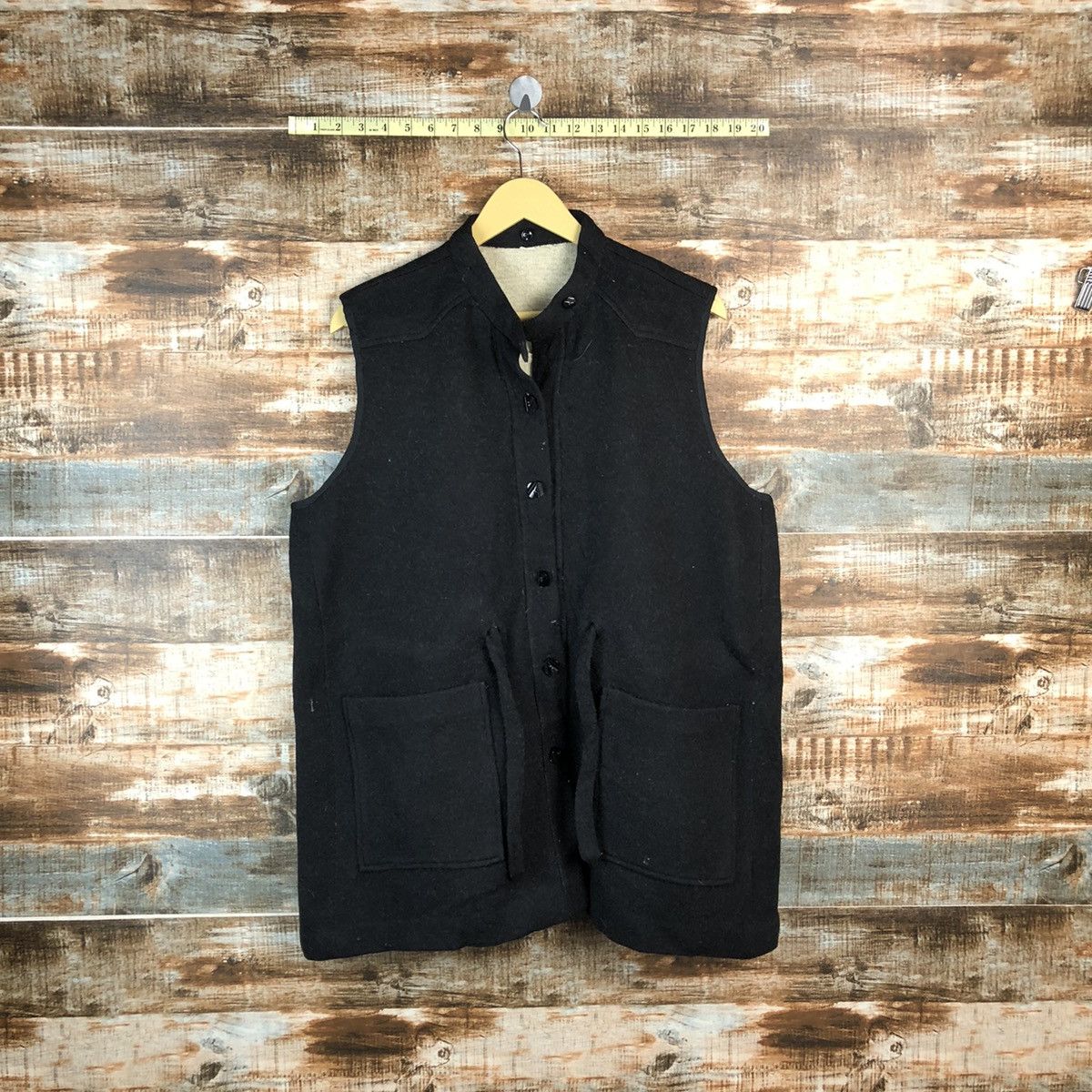 Homespun Knitwear × Japanese Brand Japanese Brand Black Vest #968 Size L / US 10 / IT 46 - 1 Thumbnail