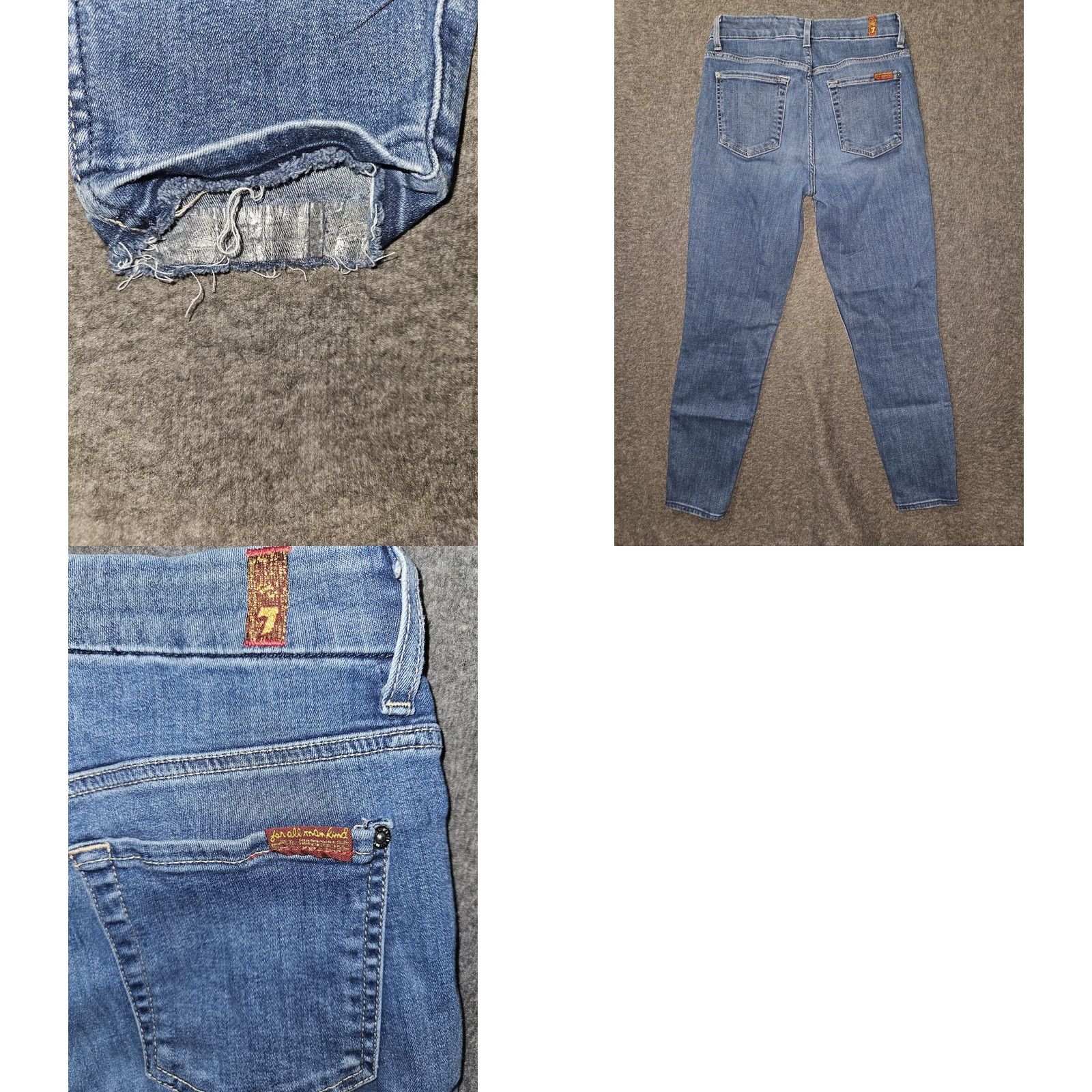 7 For All Mankind 7 For All Mankind Bair Denim Jeans Womens 27 Blue High Waist Ankle Skinny Jeans Size 27" / US 4 / IT 40 - 8 Thumbnail