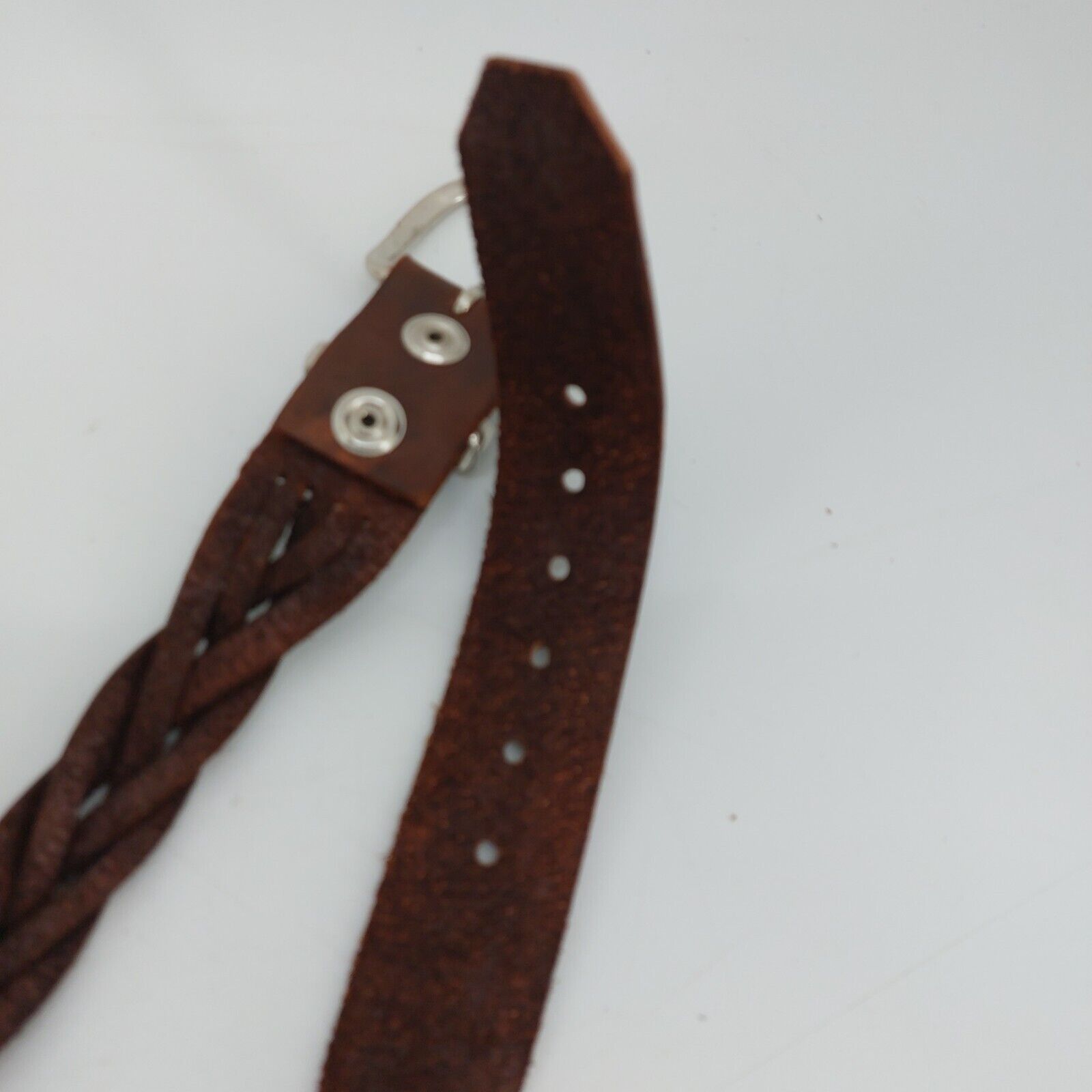 Other Women's Brown Leather Woven Braided Weaved Belt 33 Size ONE SIZE - 5 Thumbnail