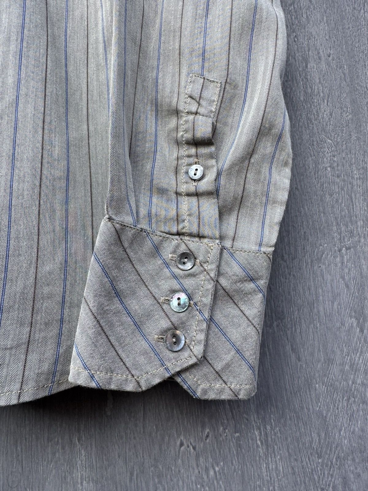 Dolce & Gabbana Dolce Gabbana Vintage Zip Collar Stripped Shirt Size 34/48 Size US M / EU 48-50 / 2 - 5 Thumbnail