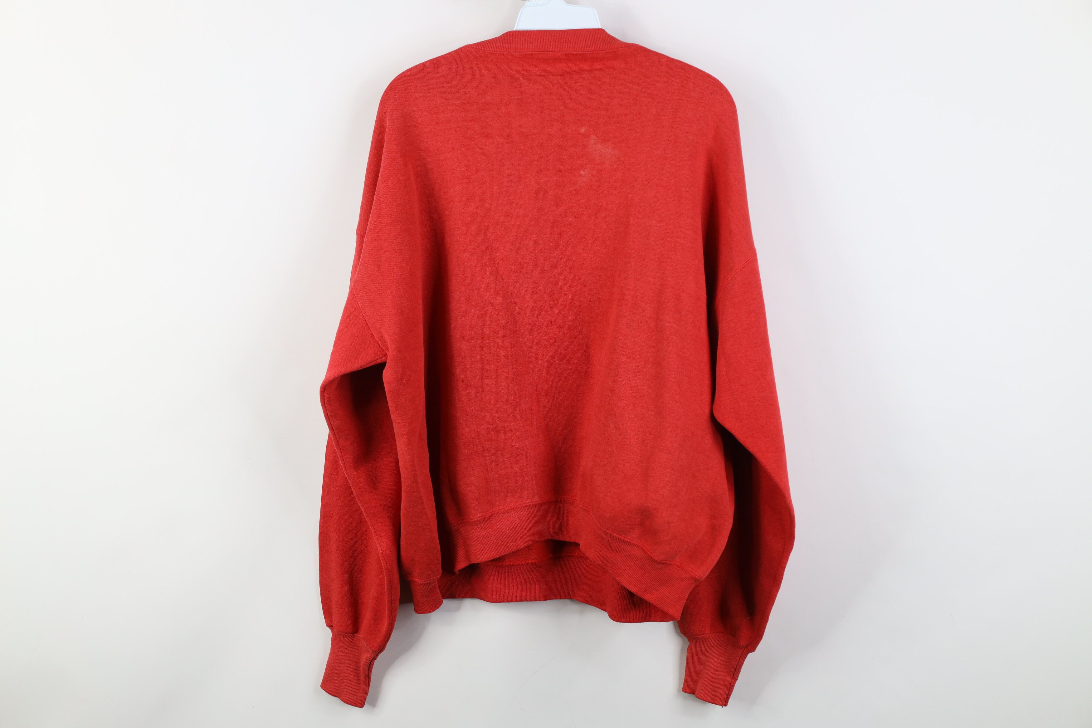 Vintage Vintage 70s Streetwear Boxy Fit Crewneck Sweatshirt Red USA Size US XL / EU 56 / 4 - 12 Thumbnail