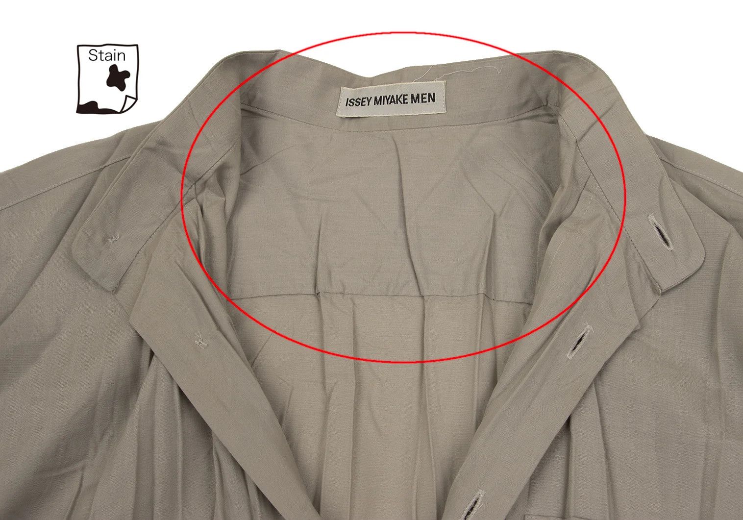 Issey Miyake Band Collar Pleated Shirt in Gray, Size M Size US M / EU 48-50 / 2 - 4 Thumbnail