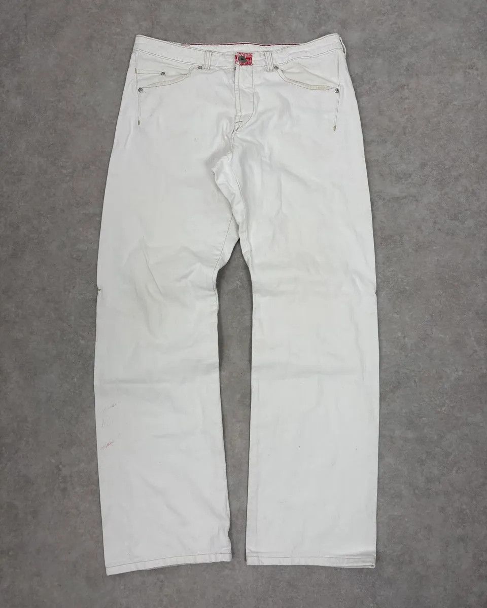 Marithe + Francois Girbaud 2000s Marithé + François Girbaud White Denim Jeans Size US 33 - 4 Thumbnail