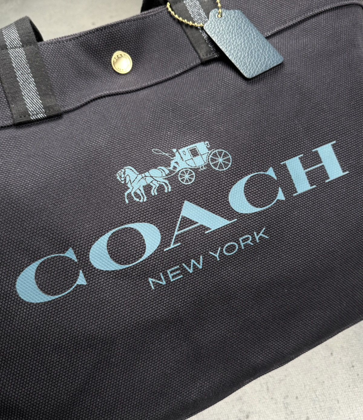Coach Vintage Coach New York Navi Canvas Tote Bag with Blue Strap Size ONE SIZE - 10 Thumbnail