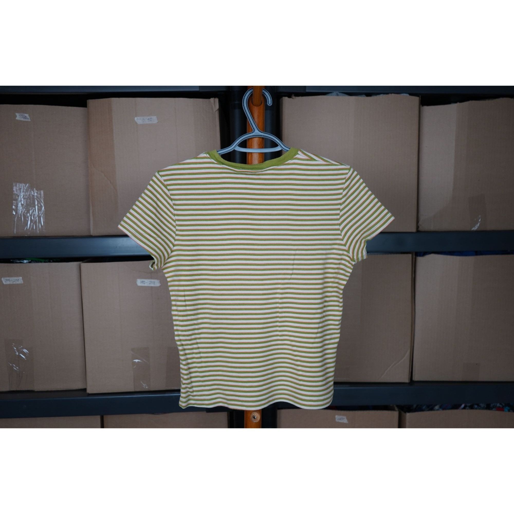 Vintage 90s Wardrobe Essentials Green Striped M #393 Size M / US 6-8 / IT 42-44 - 2 Thumbnail