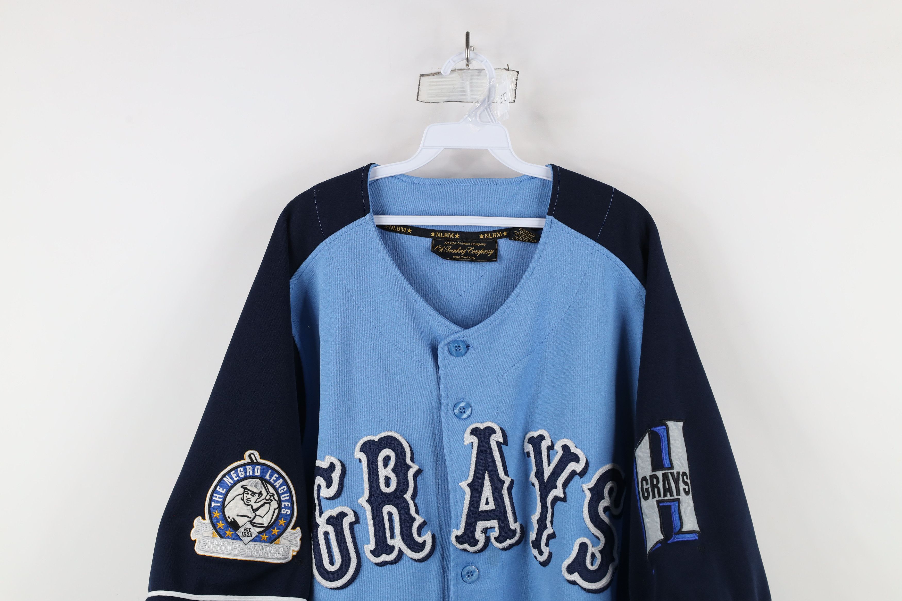 Vintage Vintage 90s Leagues Homestead Grays Baseball Jersey Blue Size US XXL / EU 58 / 5 - 2 Thumbnail