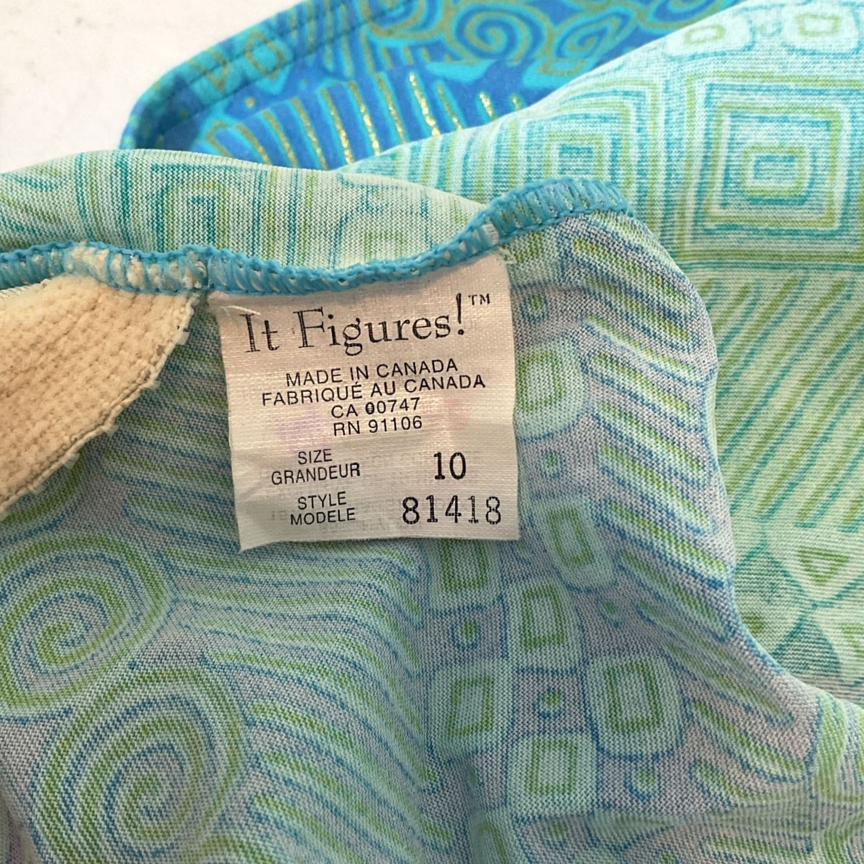 Vintage VINTAGE It Figures Suit Womens 10 Blue VTG Women One Piece Swimsuit Tummy Thinner Metallic Backless Y2K Size ONE SIZE - 7 Thumbnail