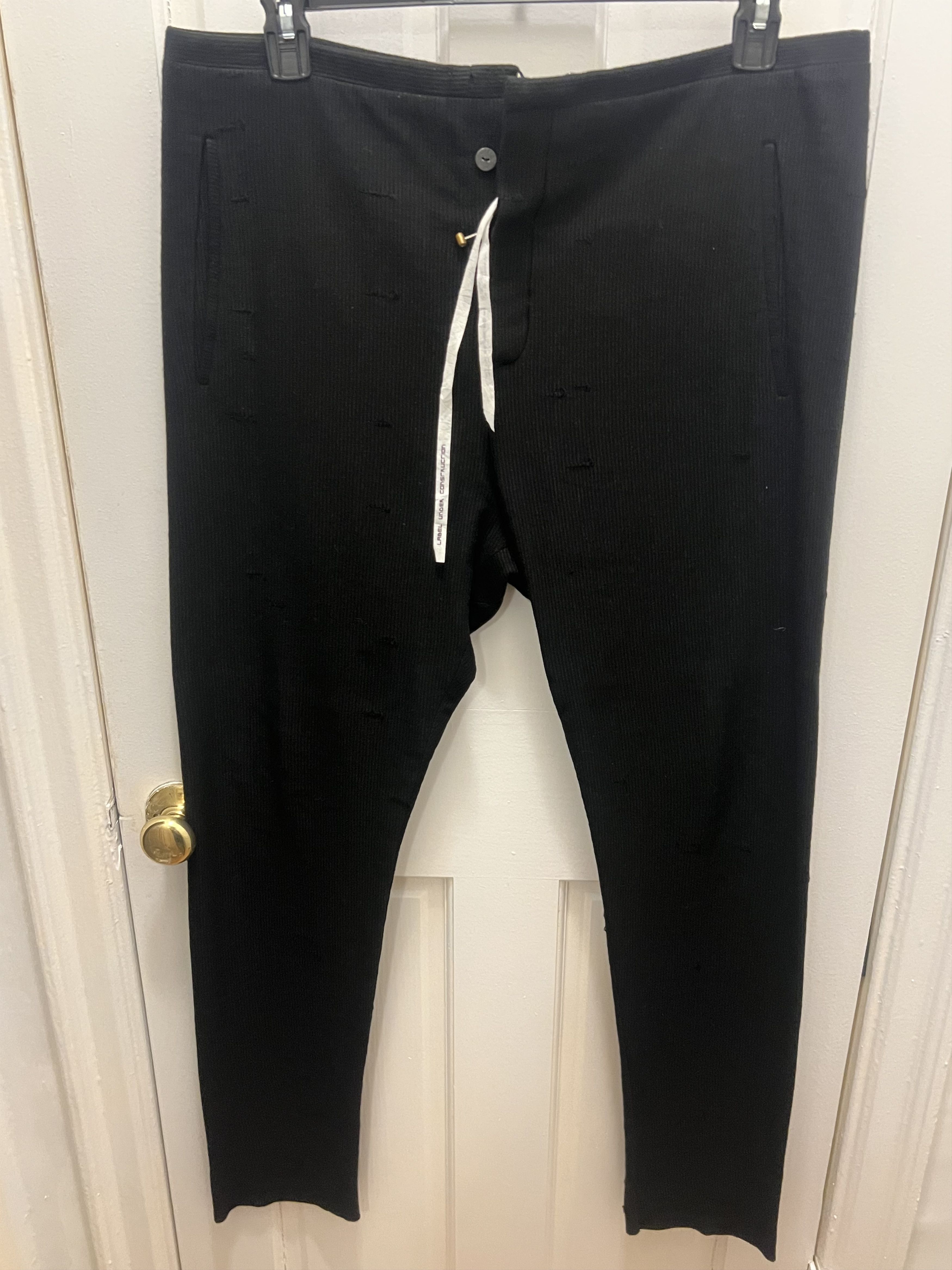 Label Under Construction NWOT $1099 Scarred Cotton Linen Easy Pants Size US 36 / EU 52 - 11 Thumbnail