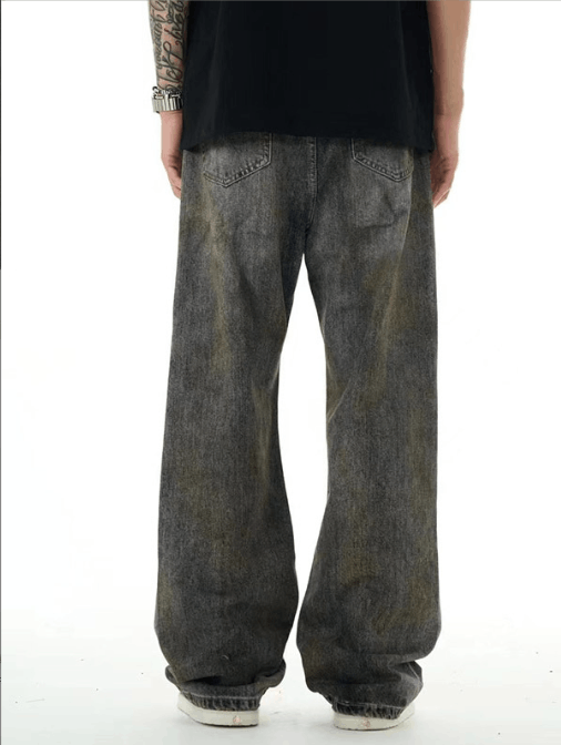 Japanese Brand × Jean Washed grey basic versatile straight loose distressed jeans Size US 32 / EU 48 - 4 Thumbnail