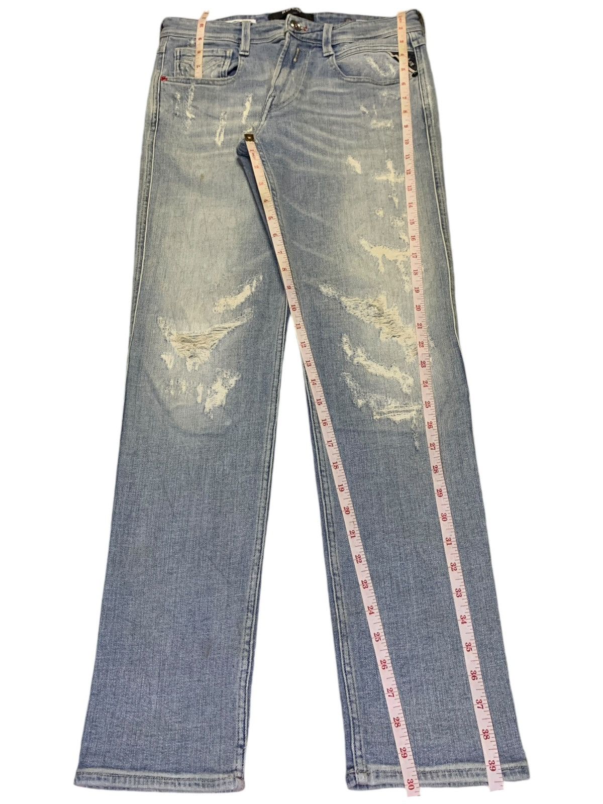 Japanese Brand × Replay Vintage Rattle Trap X Replay Faded Wash Distress Slim Jeans Size US 30 / EU 46 - 15 Thumbnail