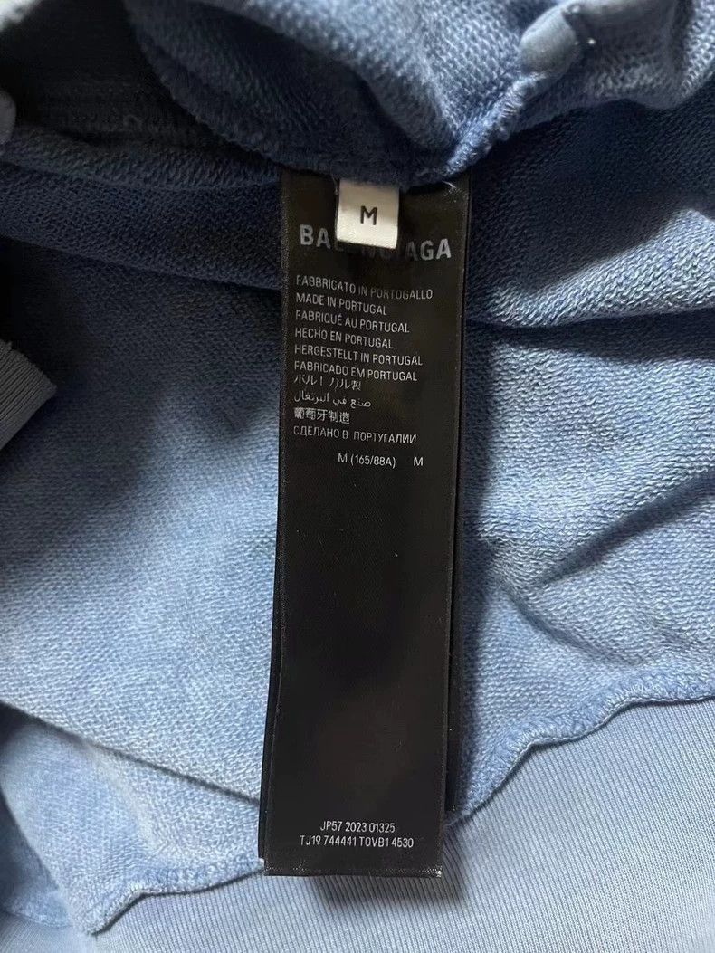 Balenciaga Balenciaga new haze blue tape hoodie-2506 Size US M / EU 48-50 / 2 - 4 Thumbnail