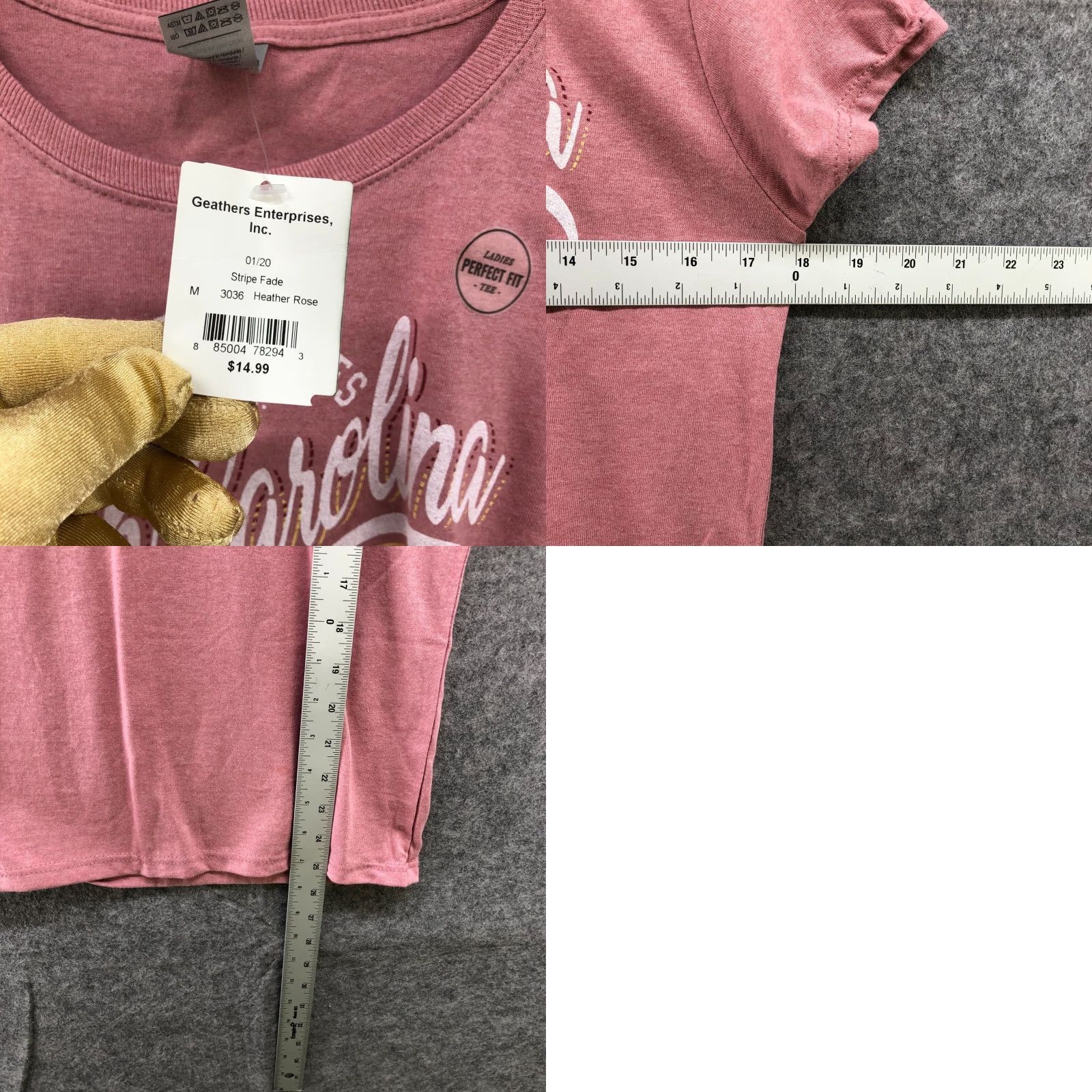 Gildan Gildan Womens Graphic T-Shirt - North Carolina Tar Heel State - Pink - Size M - Casual Cotton - Short Sleeve Size M / US 6-8 / IT 42-44 - 8 Thumbnail