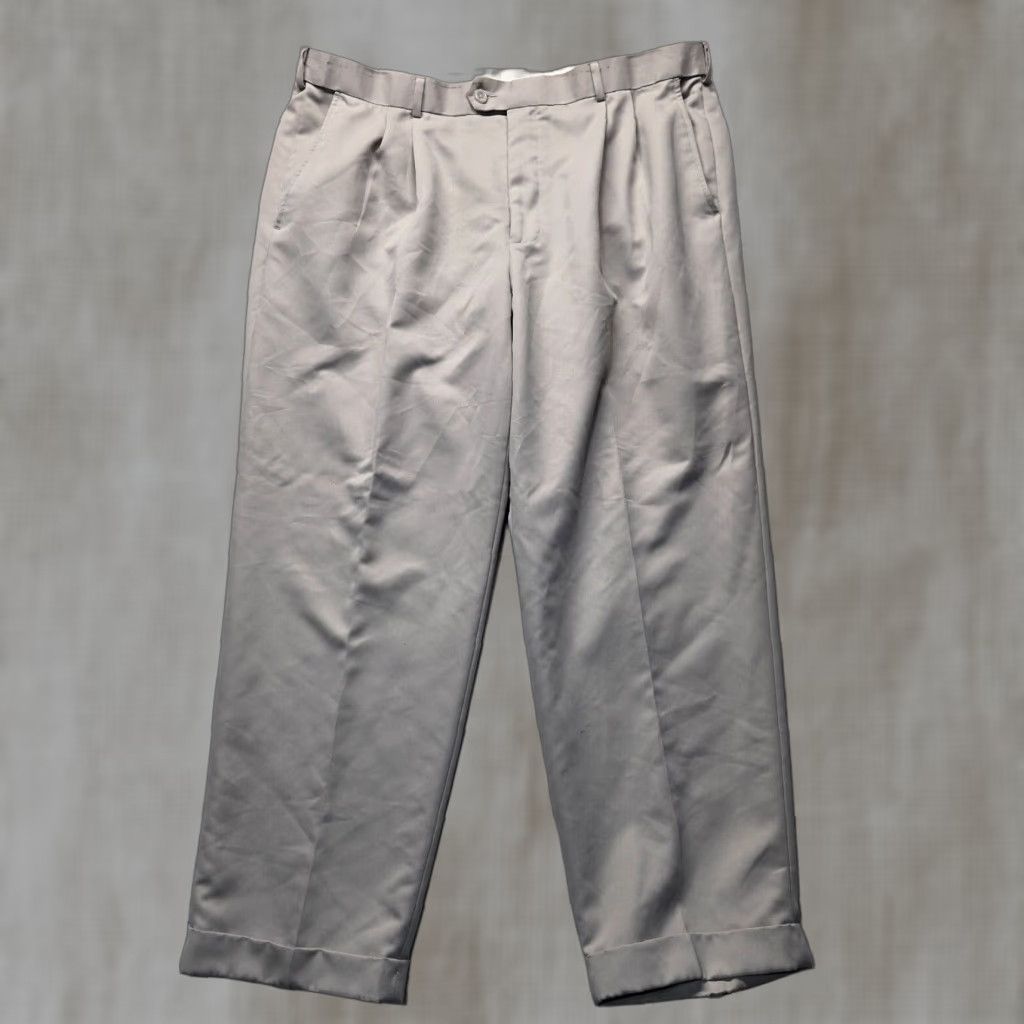 George George Khaki Tan Flat Front Dress Pants Adult Men's Size 40 x 30 Size US 40 / EU 56 - 1 Thumbnail
