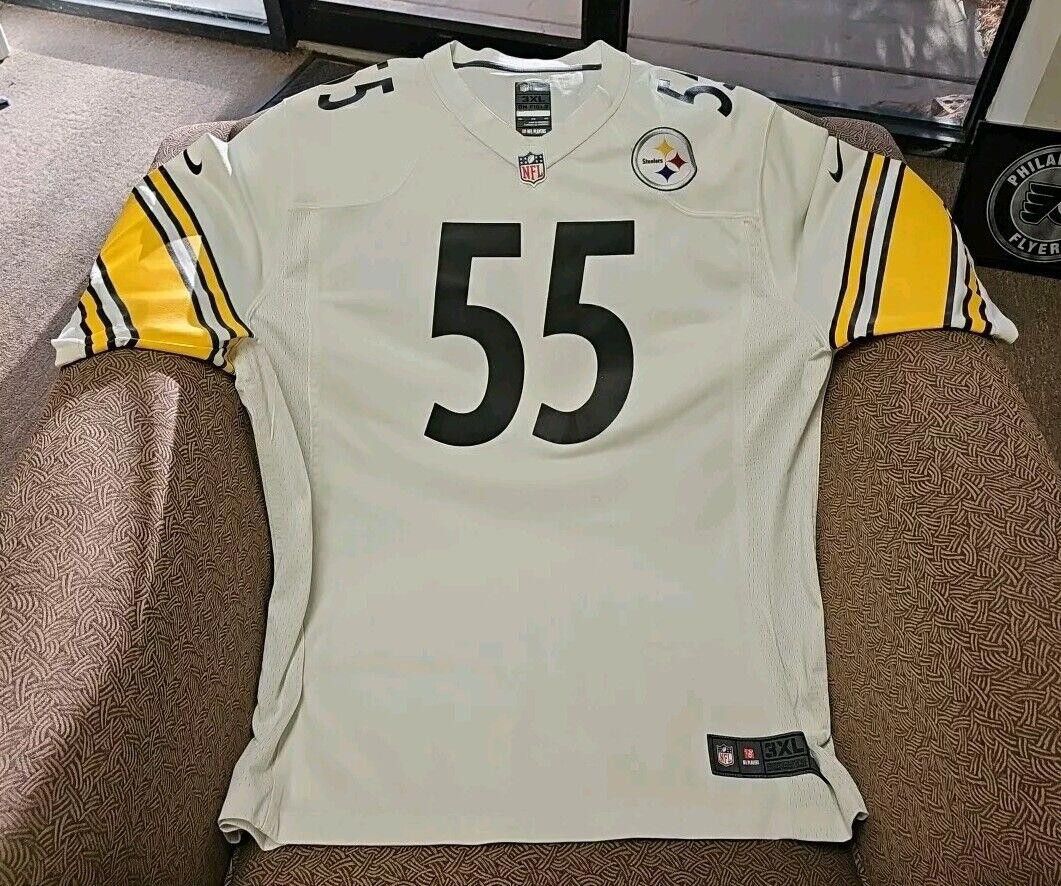 Nike Nike On Field Steelers Devin Bush #55 White Away Men's 3XL Size ONE SIZE - 1 Thumbnail