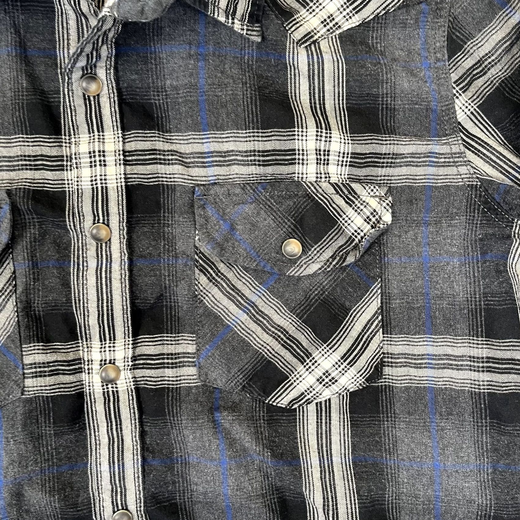 American Eagle Outfitters VINTAGE American Eagle Outfitters Shirt Mens XLT Blue Plaid Long Sleeve Snap Front Size US XL / EU 56 / 4 - 2 Thumbnail