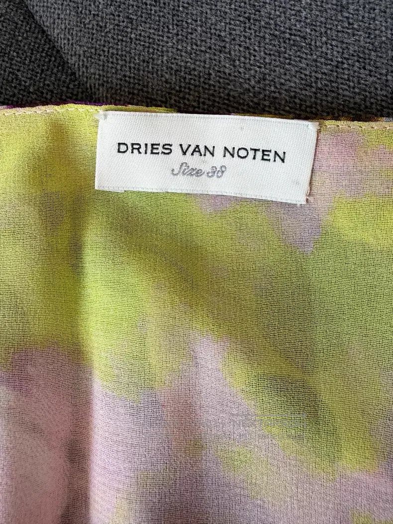 Dries Van Noten Dries Van Noten Print Midi Skirt Yellow Purple Color Block Size 37" - 2 Thumbnail