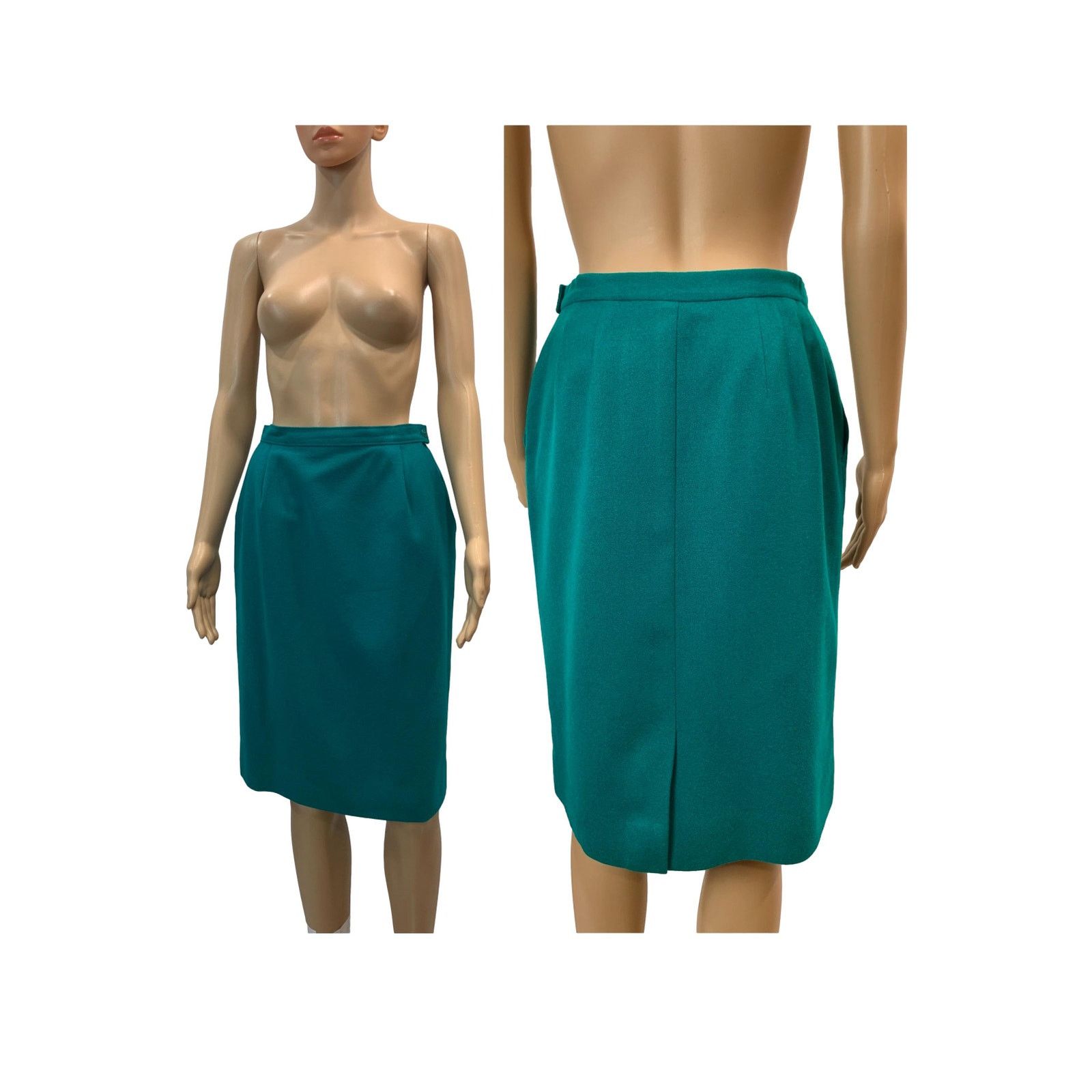 Pendleton 70s Pendleton Teal Blue Wool Pencil Skirt | 8P W 27" Size 27" / US 4 / IT 40 - 9 Thumbnail