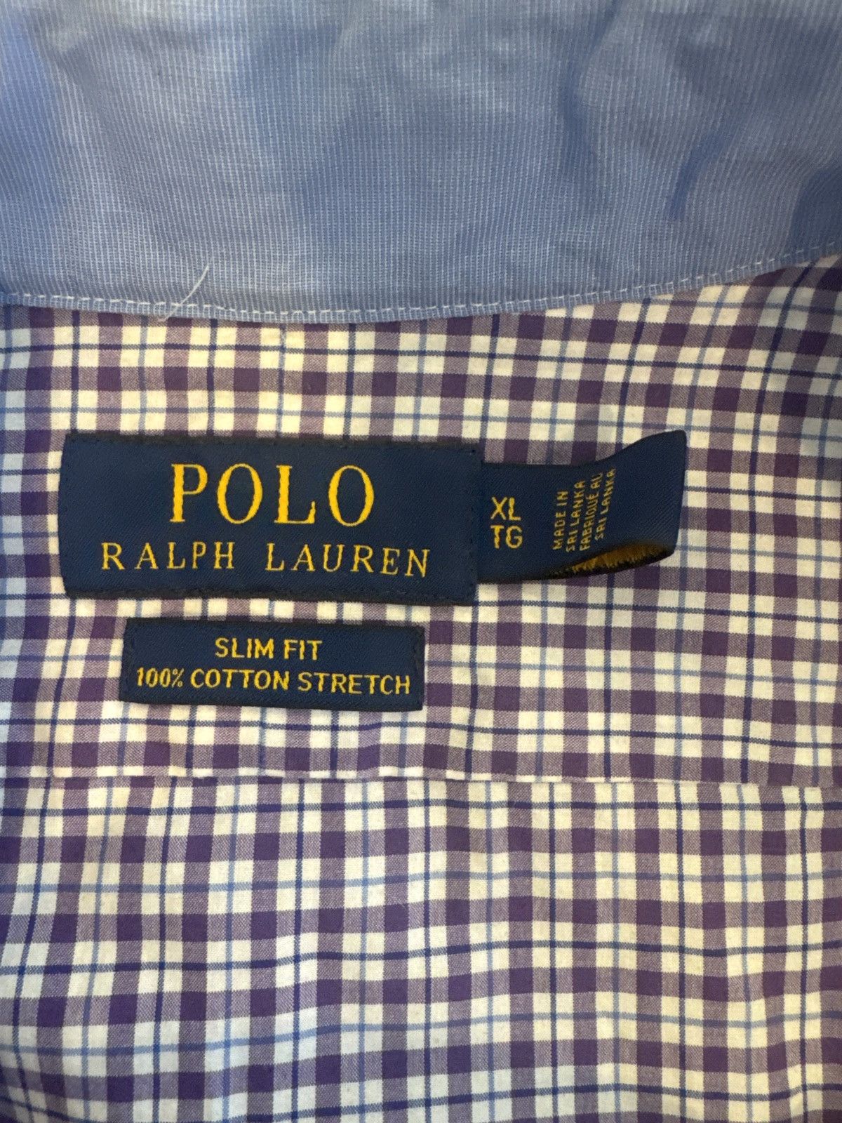 Polo Ralph Lauren Purple and blue plaid dress shirt Size US XL / EU 56 / 4 - 3 Thumbnail
