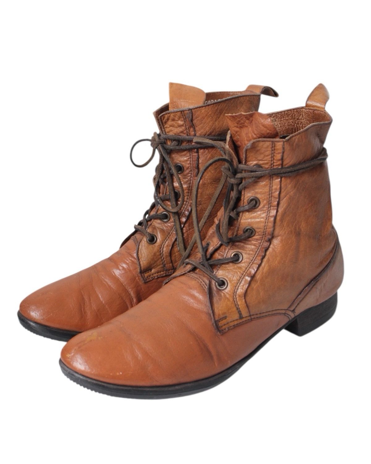 ABAHOUSE SS2008 ABA HOUSE HANDCRAFTED JAPANESE LEATHER LACE-UP BOOTS Size US 7 / EU 40 - 2 Thumbnail