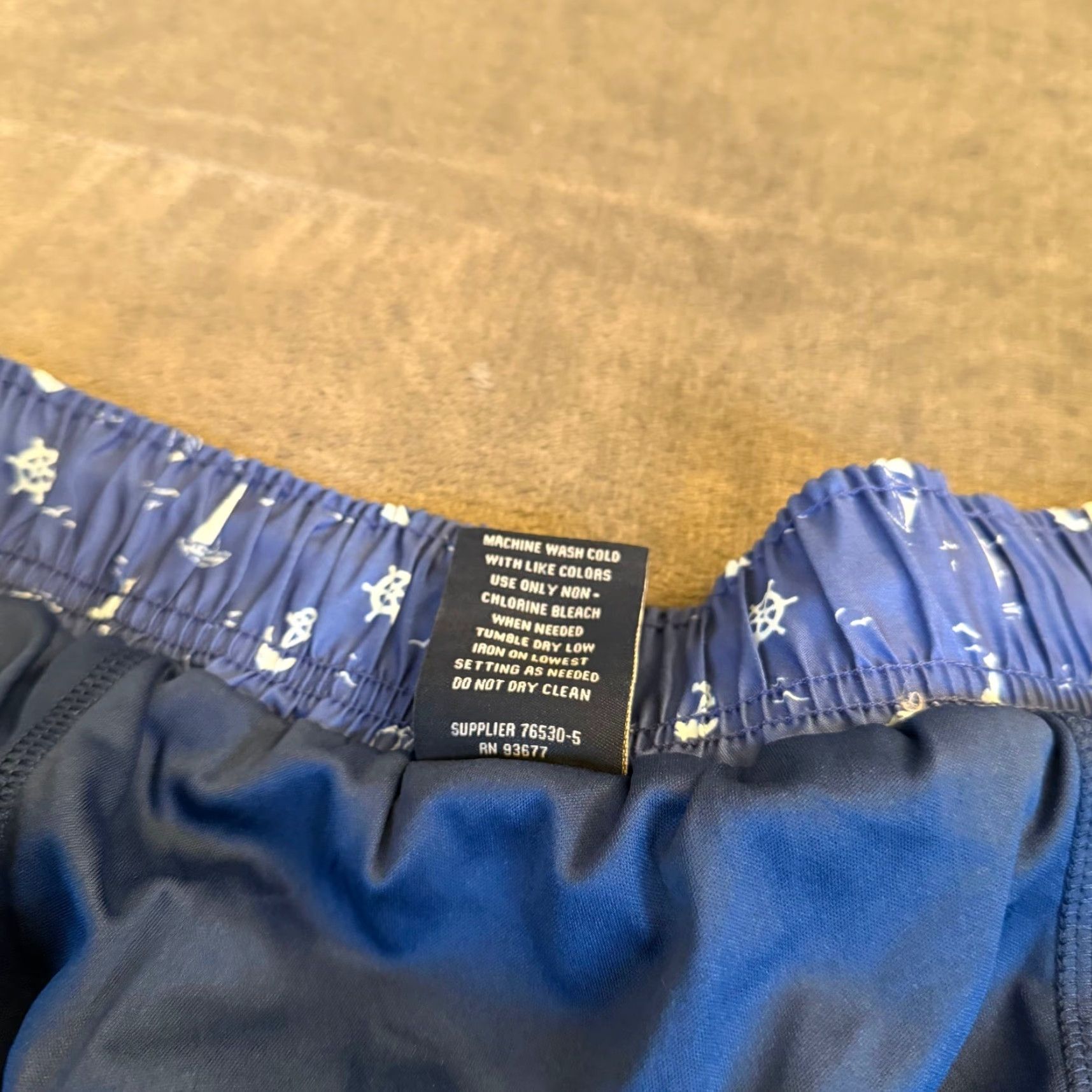 Vintage St Johns Bay Swim Trunks Mens 4XLT Blue Nautical Sailboat Anchor Elastic Waist Board Shorts Geometric Pockets Drawstring Big & Tall Mens Size US 39 - 7 Thumbnail