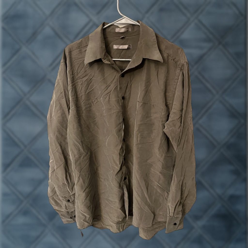Geoffrey Beene Geoffrey Beene Dress Shirt Men Brown Solid 16.5 32/33 Button-Down Collar Long Sleeve Wrinkle Resistant Easy Care Casual Shirt Mens Size 46R - 1 Thumbnail