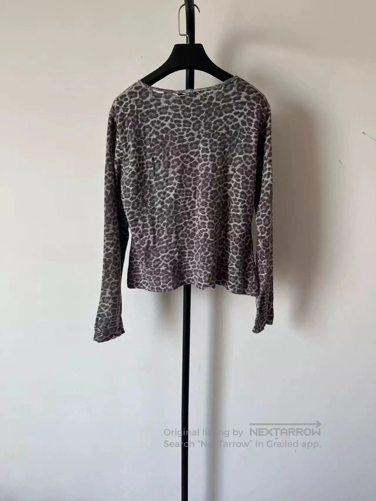 balenciaga leopard print long sleeve knit shirt.