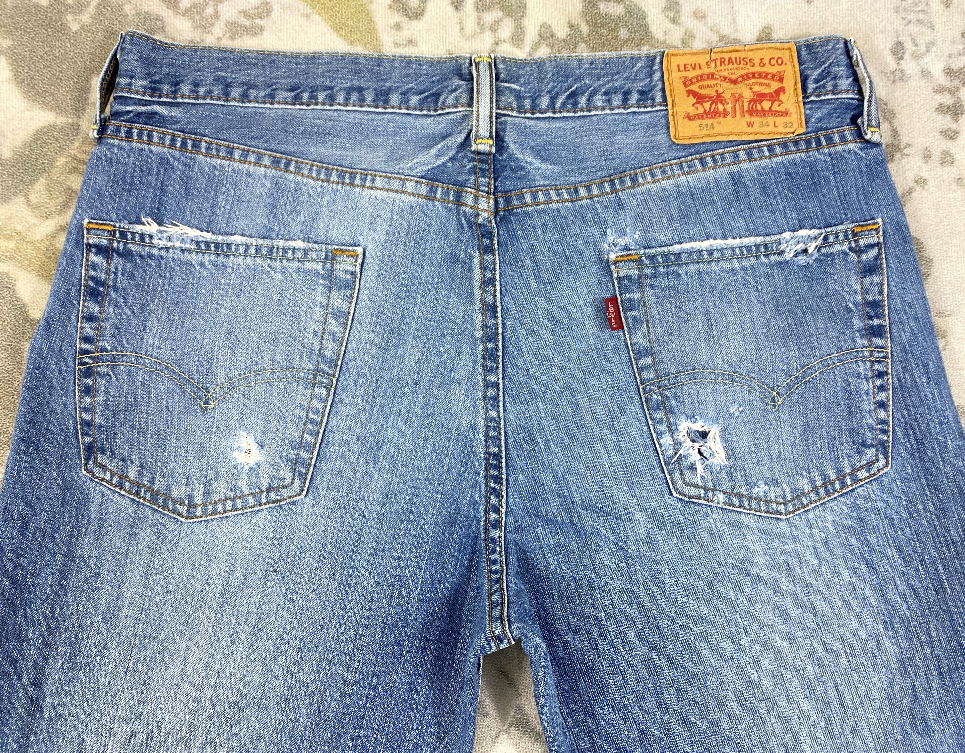 Levi's Distressed Blue Vintage Levi's 514 35x32 Denim -SJ133 Size US 35 - 4 Thumbnail
