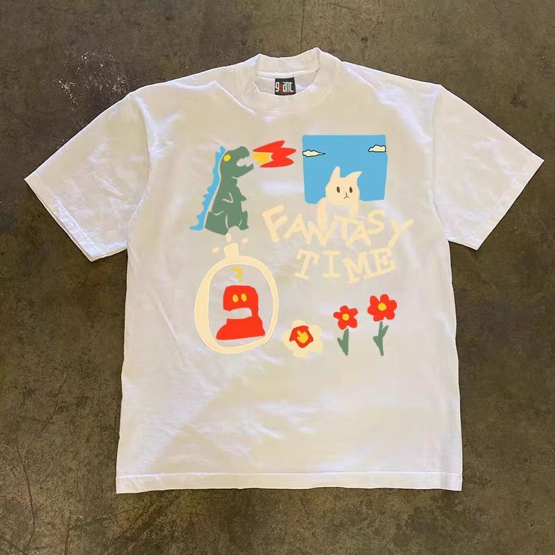Japanese Brand × Vintage Dinosaur print white casual retro loose t-shirt Size US M / EU 48-50 / 2 - 1 Thumbnail