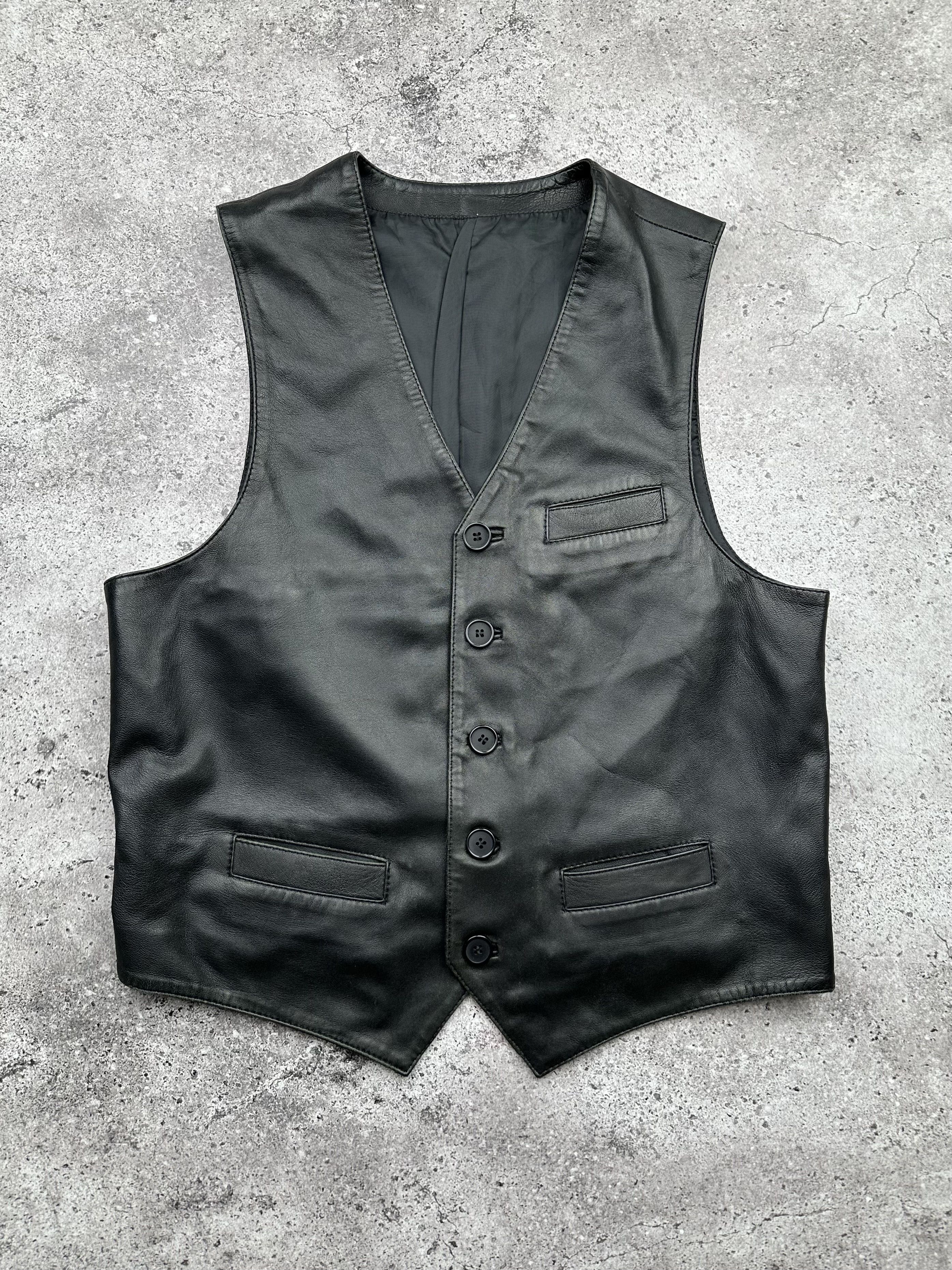 Japanese Brand Vintage Leather Vest C548(V70)(E8) Size US S / EU 44-46 / 1 - 1 Thumbnail