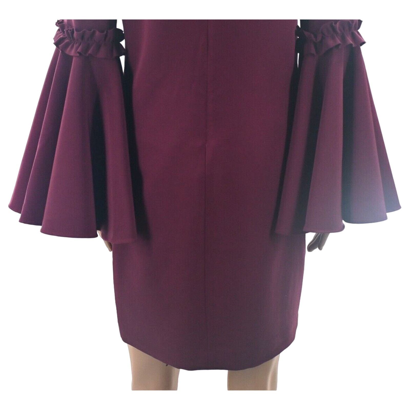 MILLY MILLY Cady Plum Magenta Wide Bell Ruffle Sleeve Mini Dress 4 Size S / US 4 / IT 40 - 9 Thumbnail