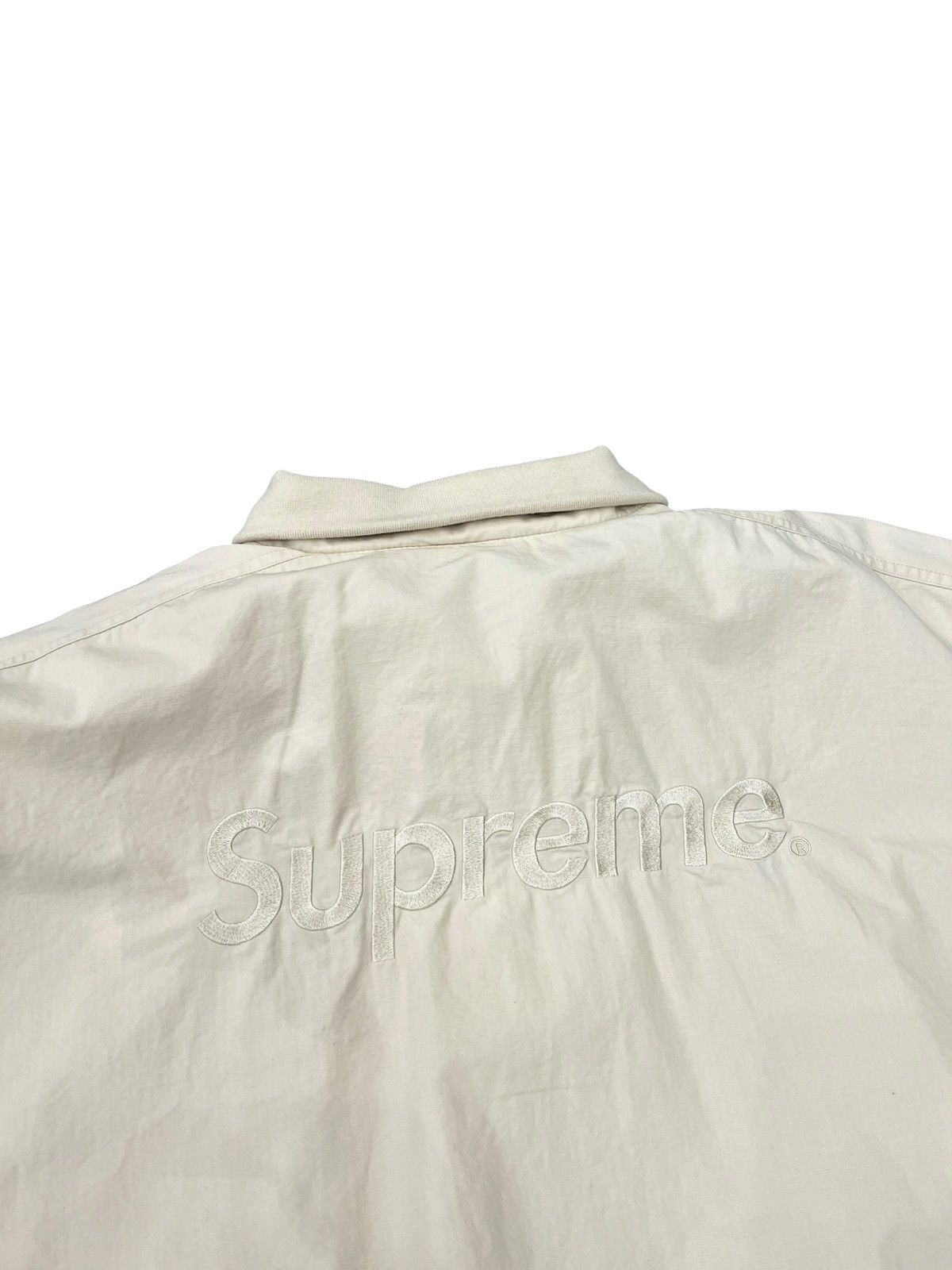 Supreme Supreme Umbro Cotton Ripstop Track Jacket Cream Size US XXL / EU 58 / 5 - 3 Thumbnail