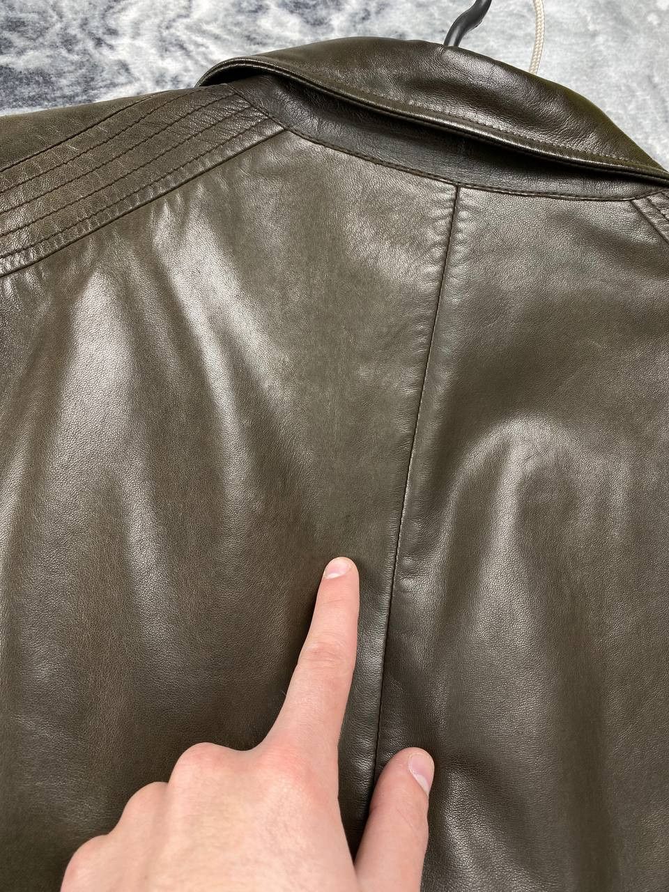Armani Collezioni Vintage Armani Collezioni Leather Long Blazer Coat Jacket Size US L / EU 52-54 / 3 - 16 Thumbnail