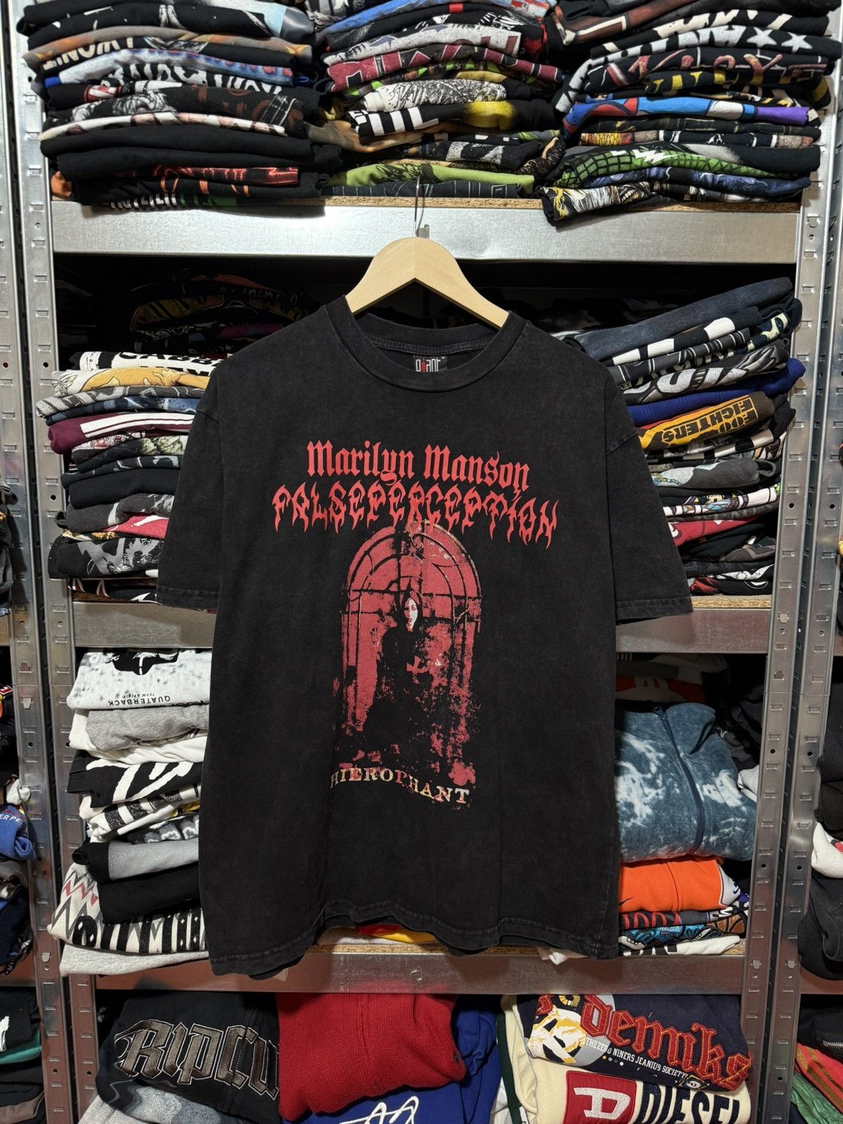 Band Tees Vintage 2006 Marilyn Manson Hierophant BOOTLEG Rock T-Shirt Size US M / EU 48-50 / 2 - 1 Thumbnail