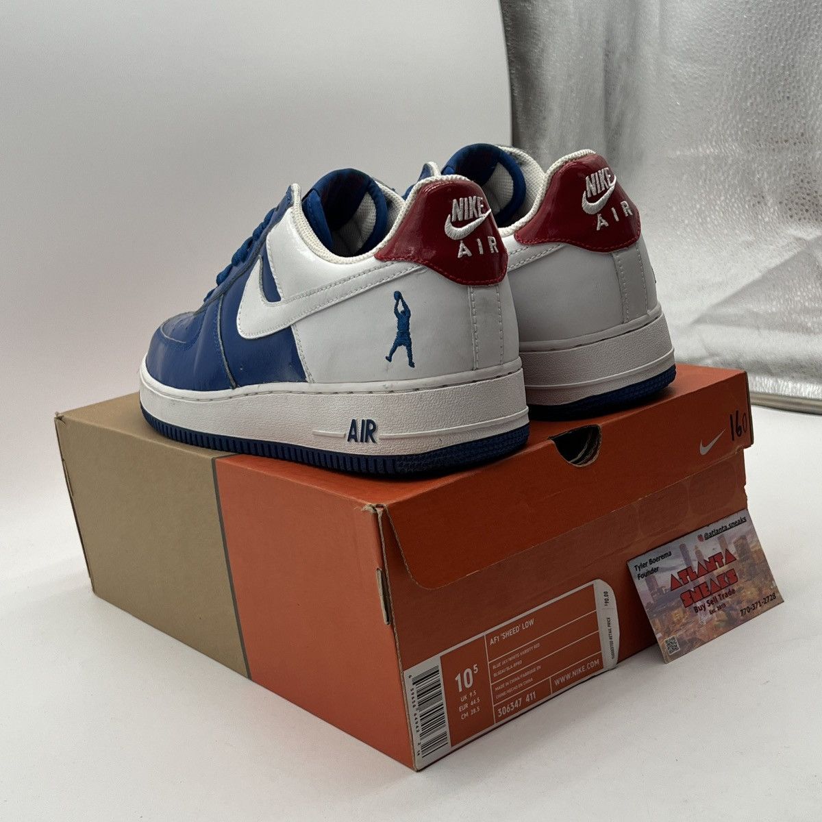 Nike Air Force 1 sheed low blue jay Size US 10.5 / EU 43-44 - 4 Thumbnail