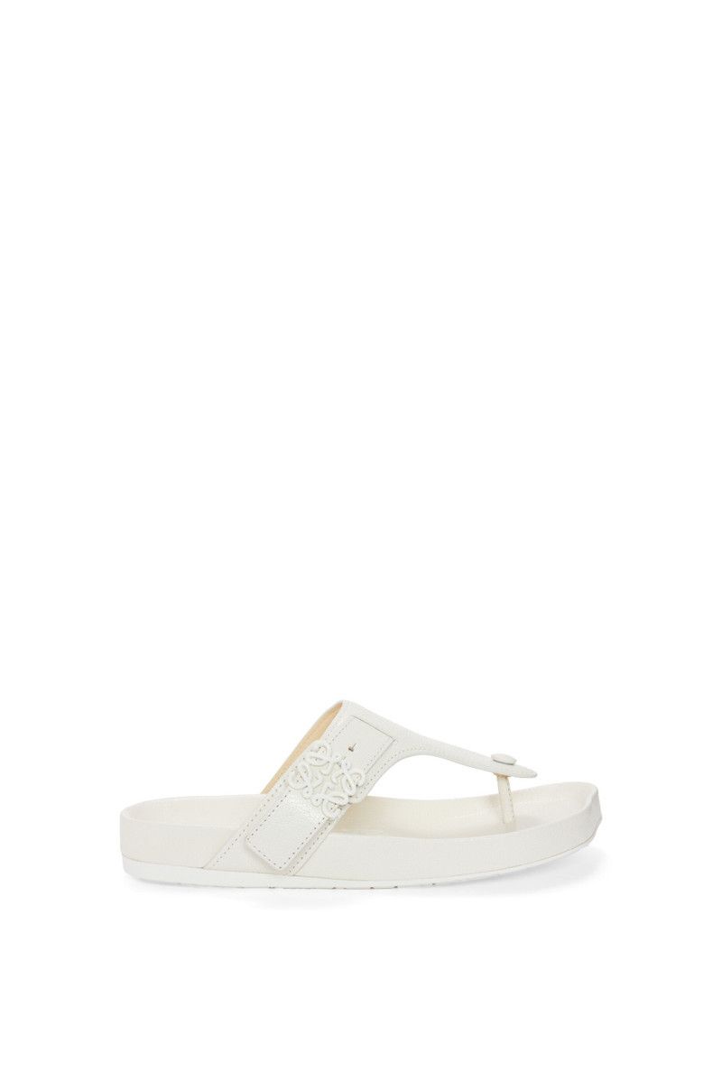 Loewe o1in1g0426 Ease Sandals in White Size US 7 / IT 37 - 1 Thumbnail