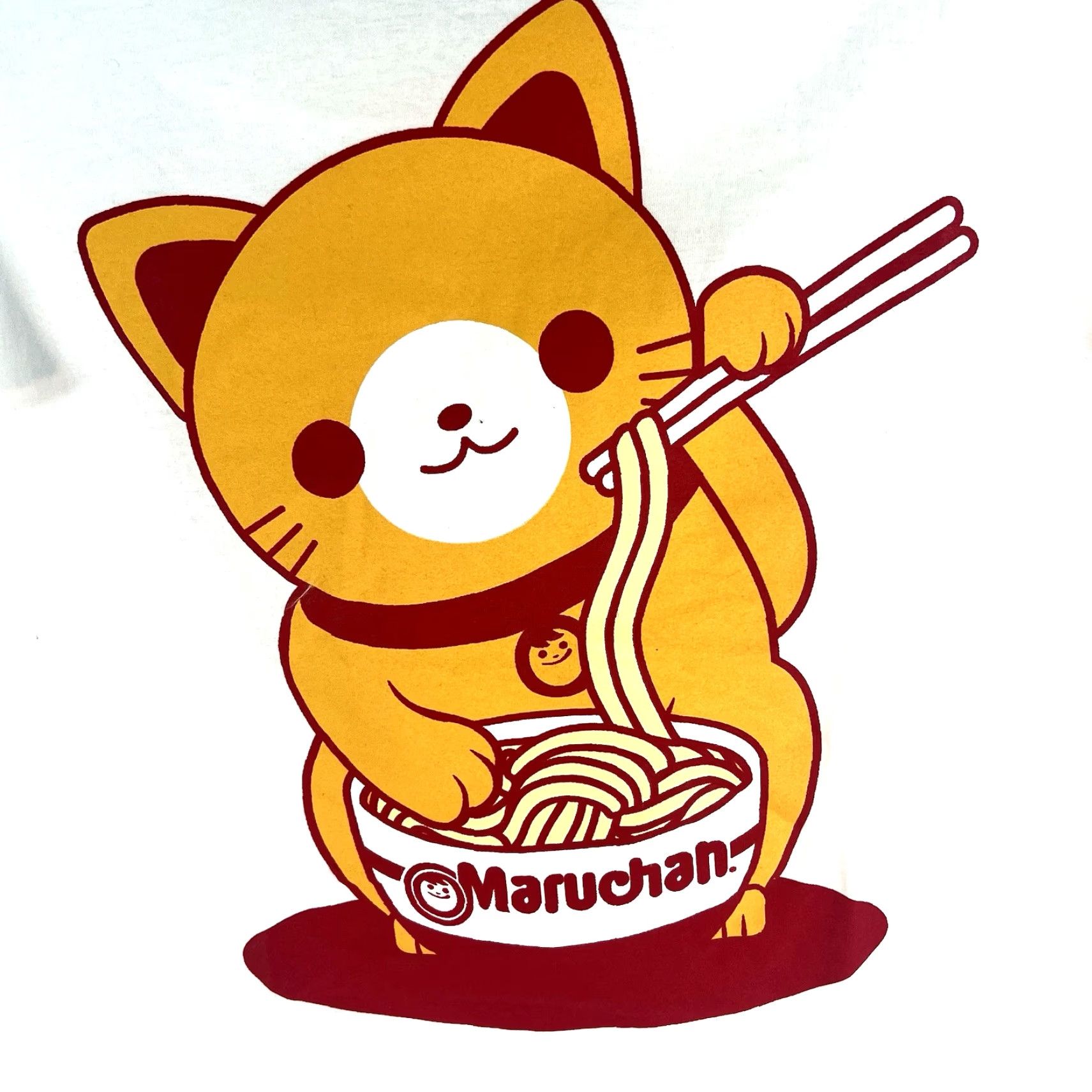 Vintage Maruchan T-Shirt Graphic Shirt Mens Size L White 90s Funny Logo Graphic Print Short Sleeve Crew Neck Cotton Regular Fit Size US L / EU 52-54 / 3 - 2 Thumbnail