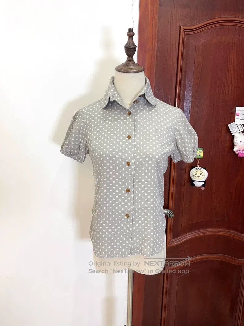 Vivienne Westwood Vintage Gray Polka Dot Short Sleeve Shir