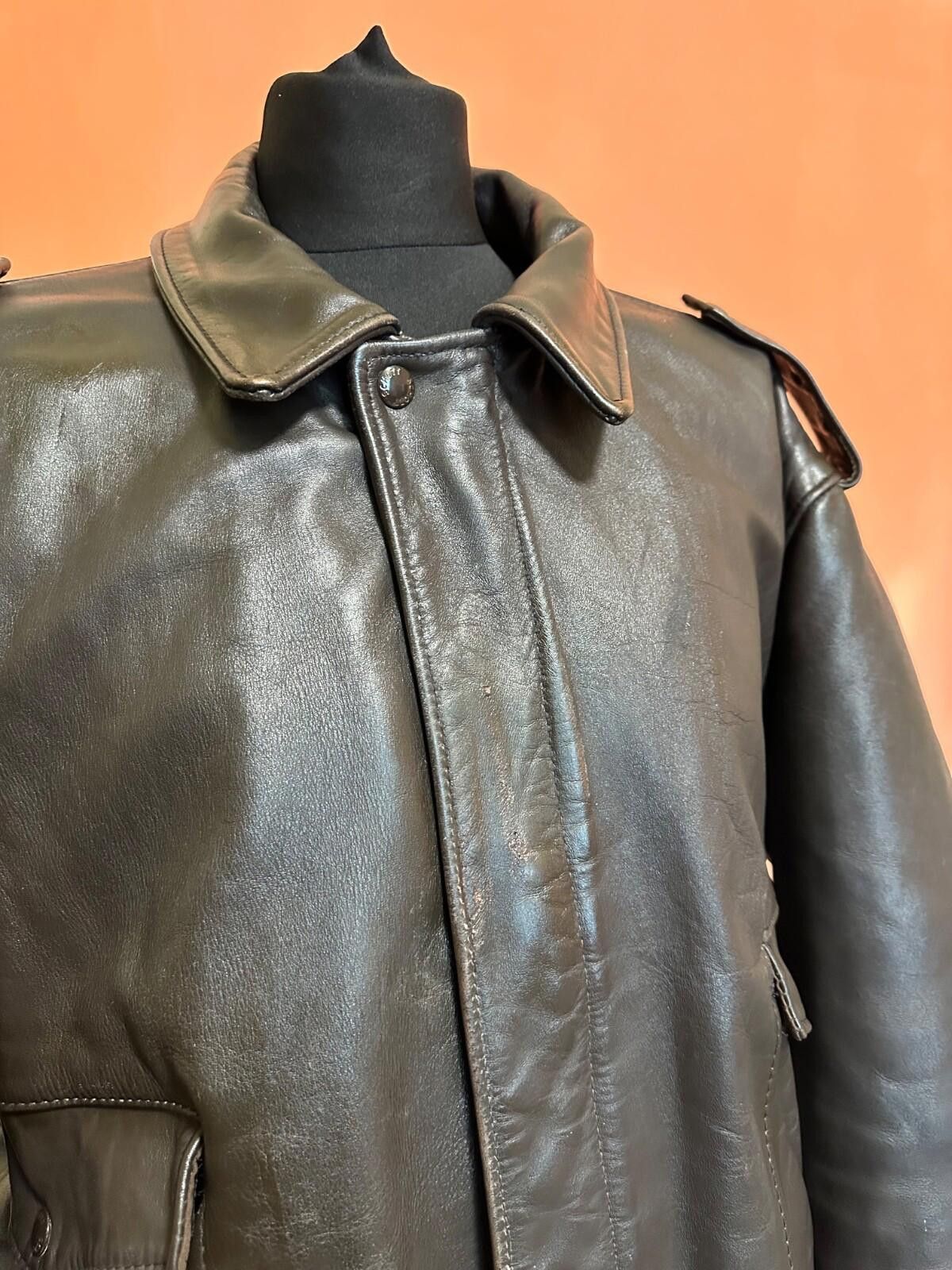 Schott SCHOTT 184-SM Black Leather Flight Jacket Vintage 80's 54US Size US XL / EU 56 / 4 - 3 Thumbnail