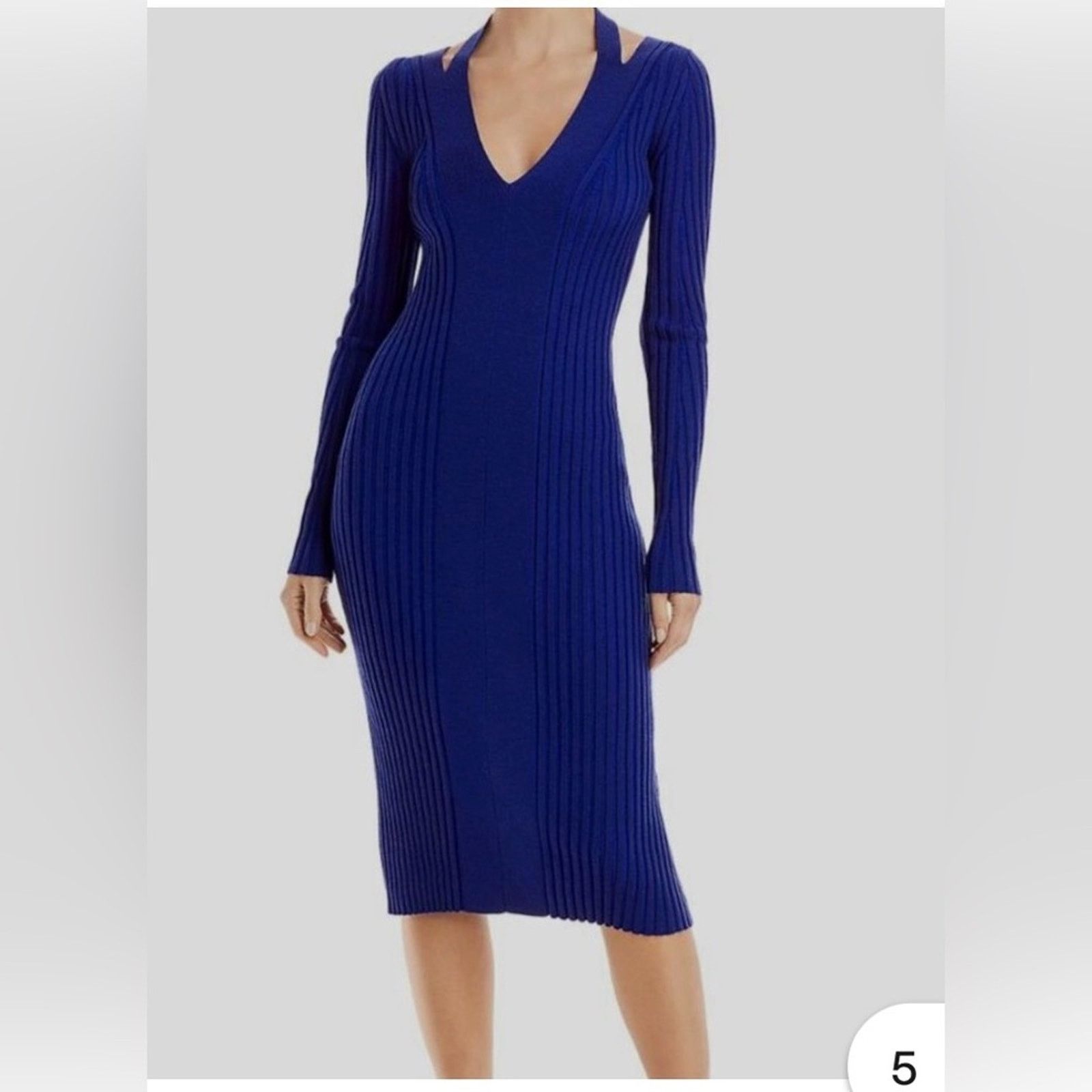 Proenza Schouler NWT Proenza Schouler $495 Blue Ribbed Dress Size S Size L / US 10 / IT 46 - 1 Thumbnail