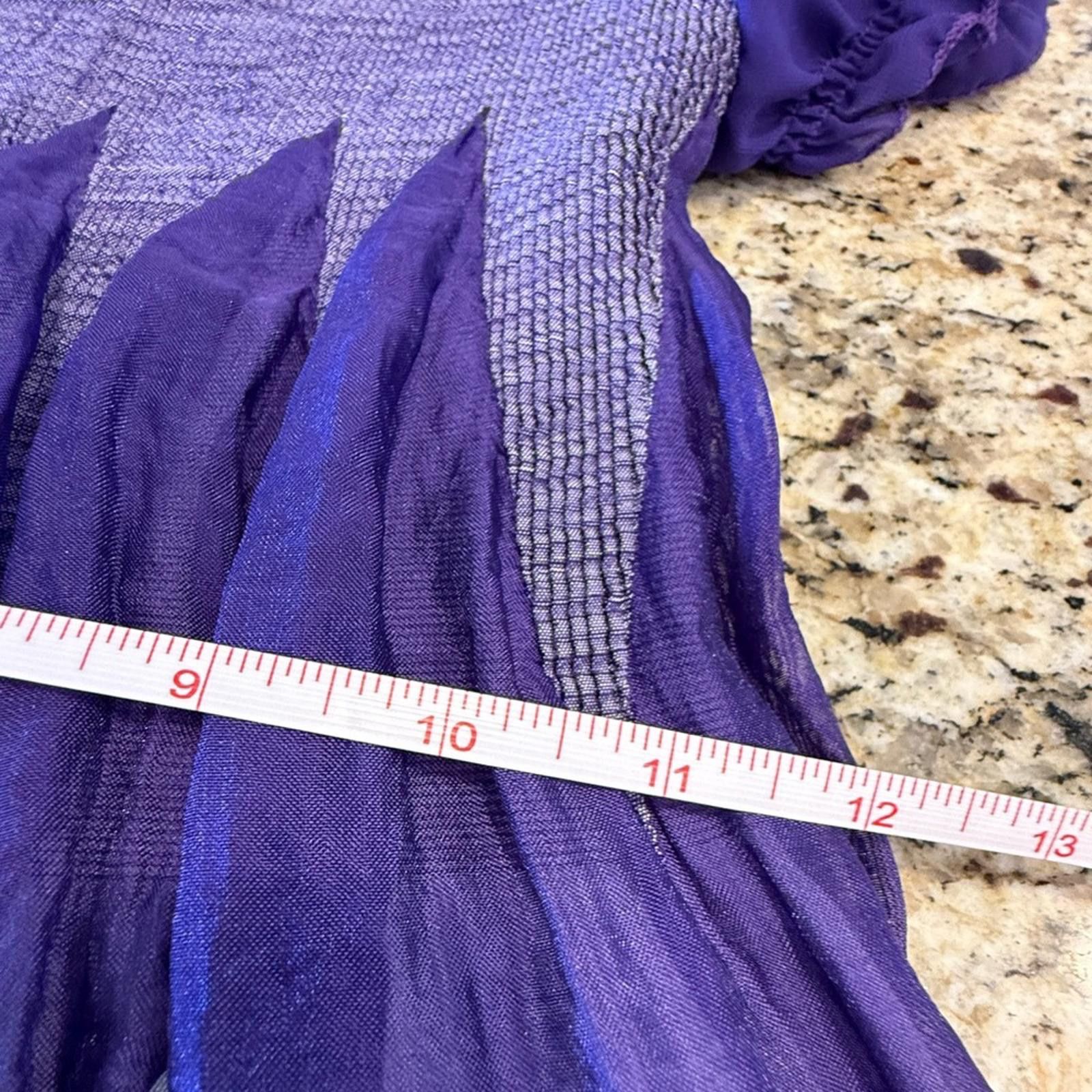 Other MOA purple embroidered floral pleated midi dress SZ 6 Size M / US 6-8 / IT 42-44 - 9 Thumbnail