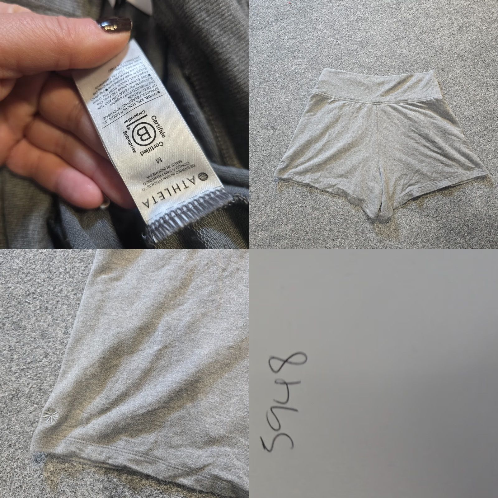 Athleta Athleta Shorts Womens Medium Gray Ribbed Pull On Foldover Casual Lounge Size 32" / US 10 / IT 46 - 8 Thumbnail
