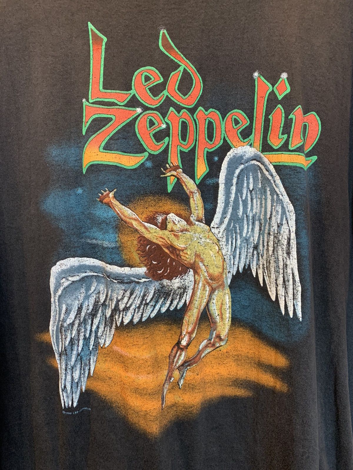 Band Tees × Led Zeppelin × Vintage RARE* Vintage 80s Led Zeppelin Swan Song Single Stitch Shirt Size US XL / EU 56 / 4 - 3 Thumbnail